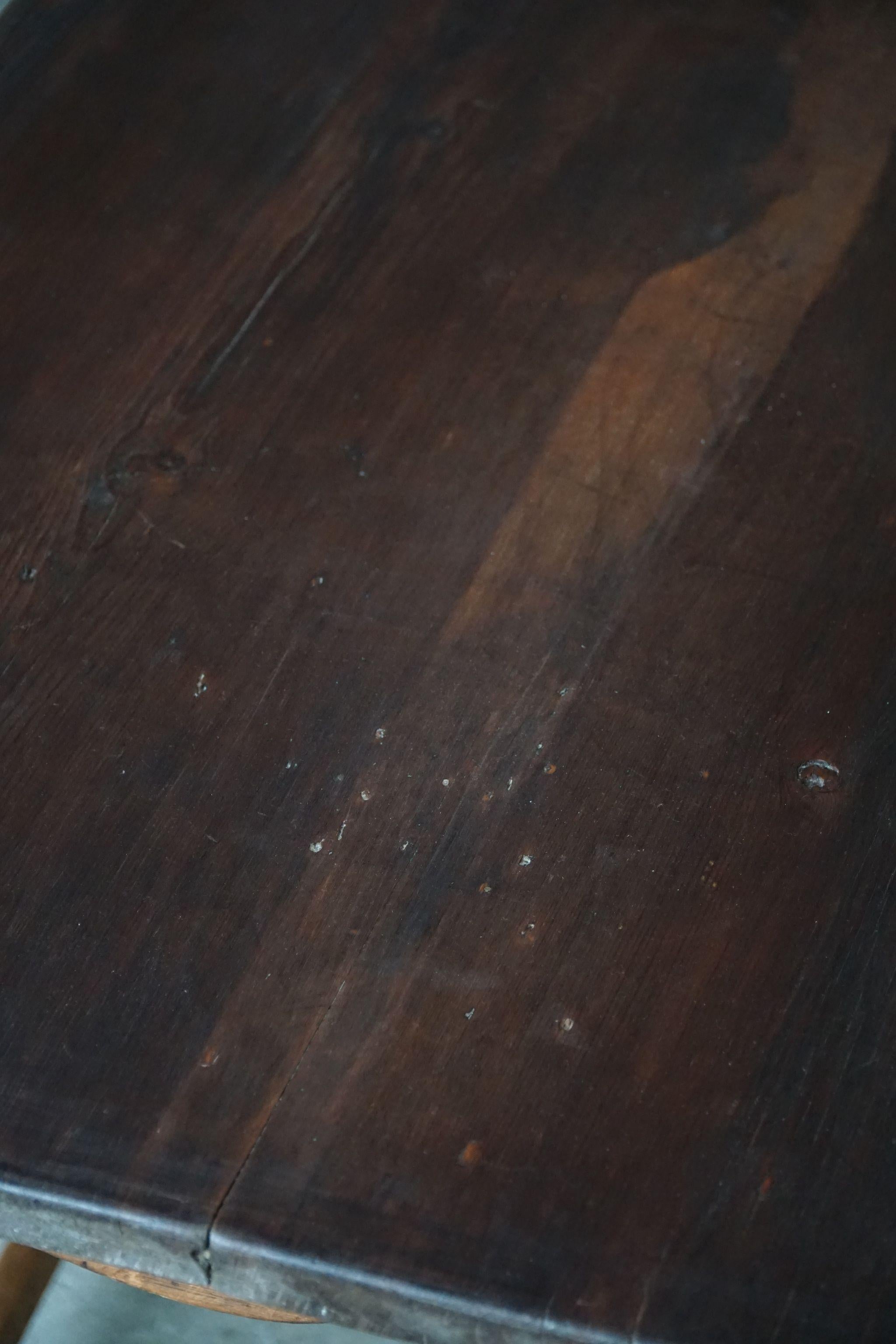 Primitive Hand Crafted Writing Desk in Pine, Made by a Swedish Carpenter, 1800s 7