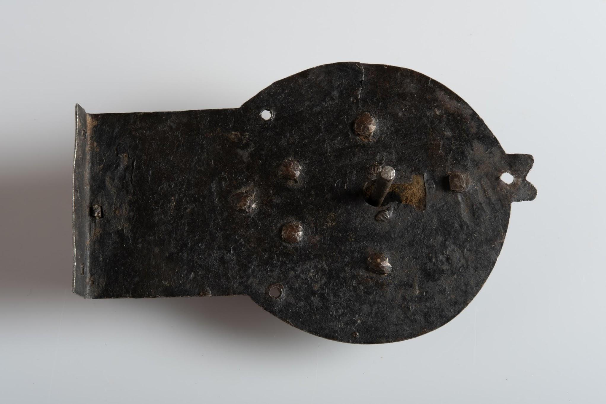 Primitive Handwrought Decorative Lock with It's Original Key, Italy, circa 1600 In Good Condition For Sale In New York, NY