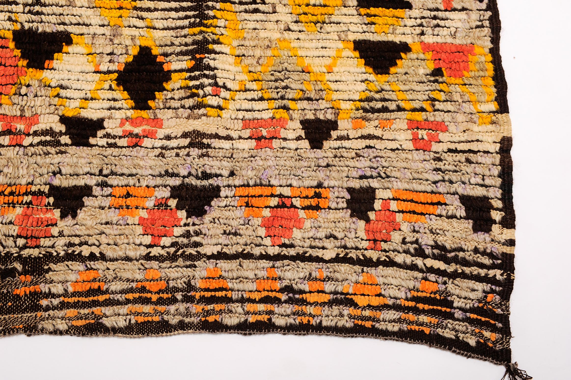 Primitive Taste Moroccan Zenaga Rug as Modern Artwork, 1960s In Fair Condition In Alessandria, Piemonte