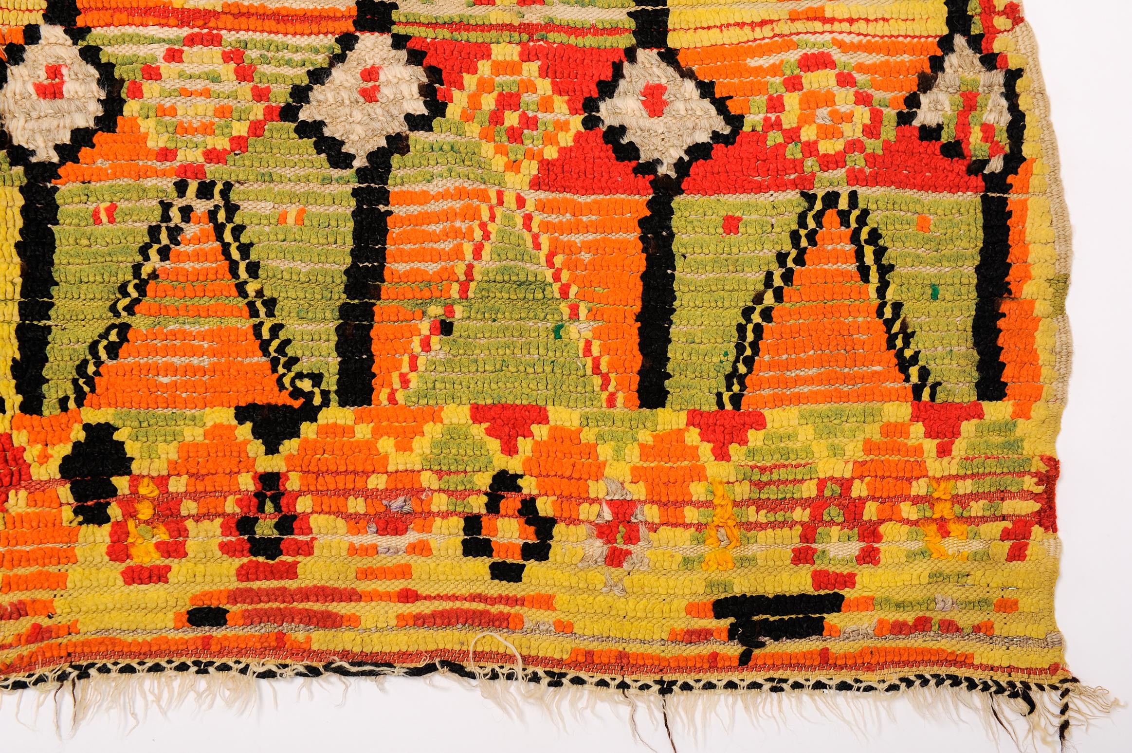 Wool Primitive Taste Moroccan Zenaga Rug as Modern Artwork, 1960s