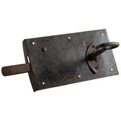 Antique Primitive Handwrought Iron Latch, Italy, circa 1700