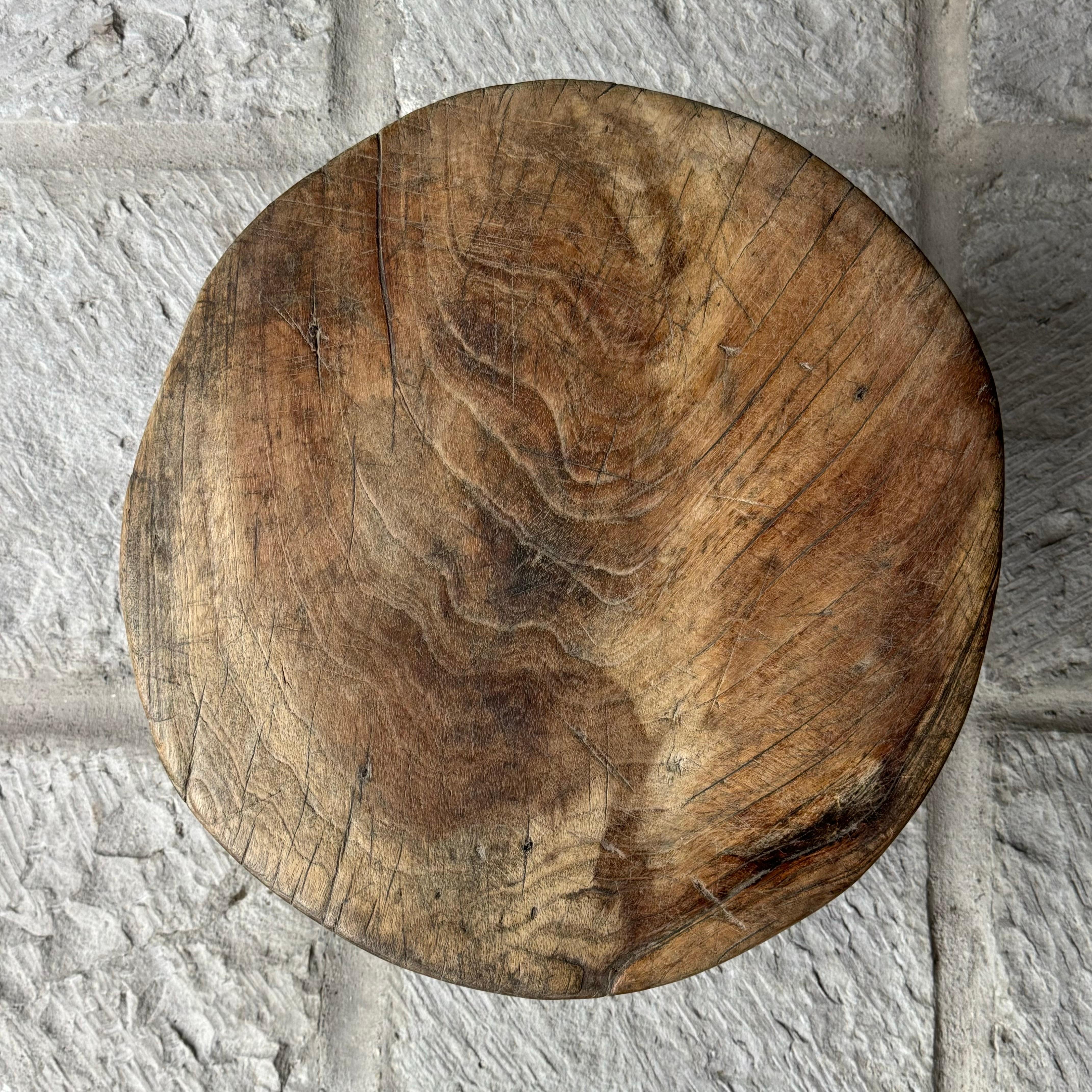 Runder primitiver Tisch aus Hartholz aus dem Zentralen Yucatan, Mexiko, spätes 20. Jahrhundert im Angebot 5