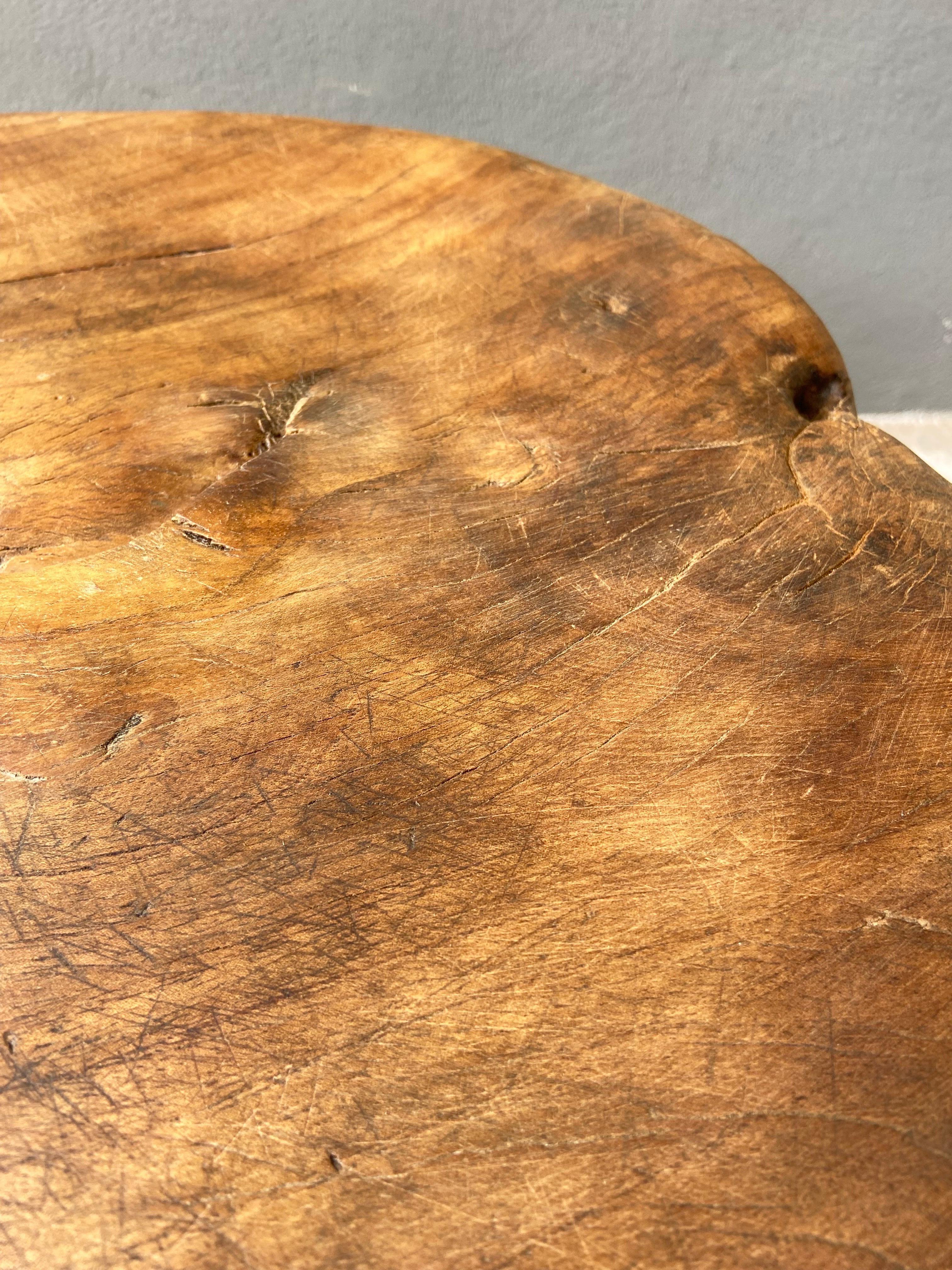 Primitive Hardwood Round Table From Yucatan, Mexico, Circa 1970´s 5