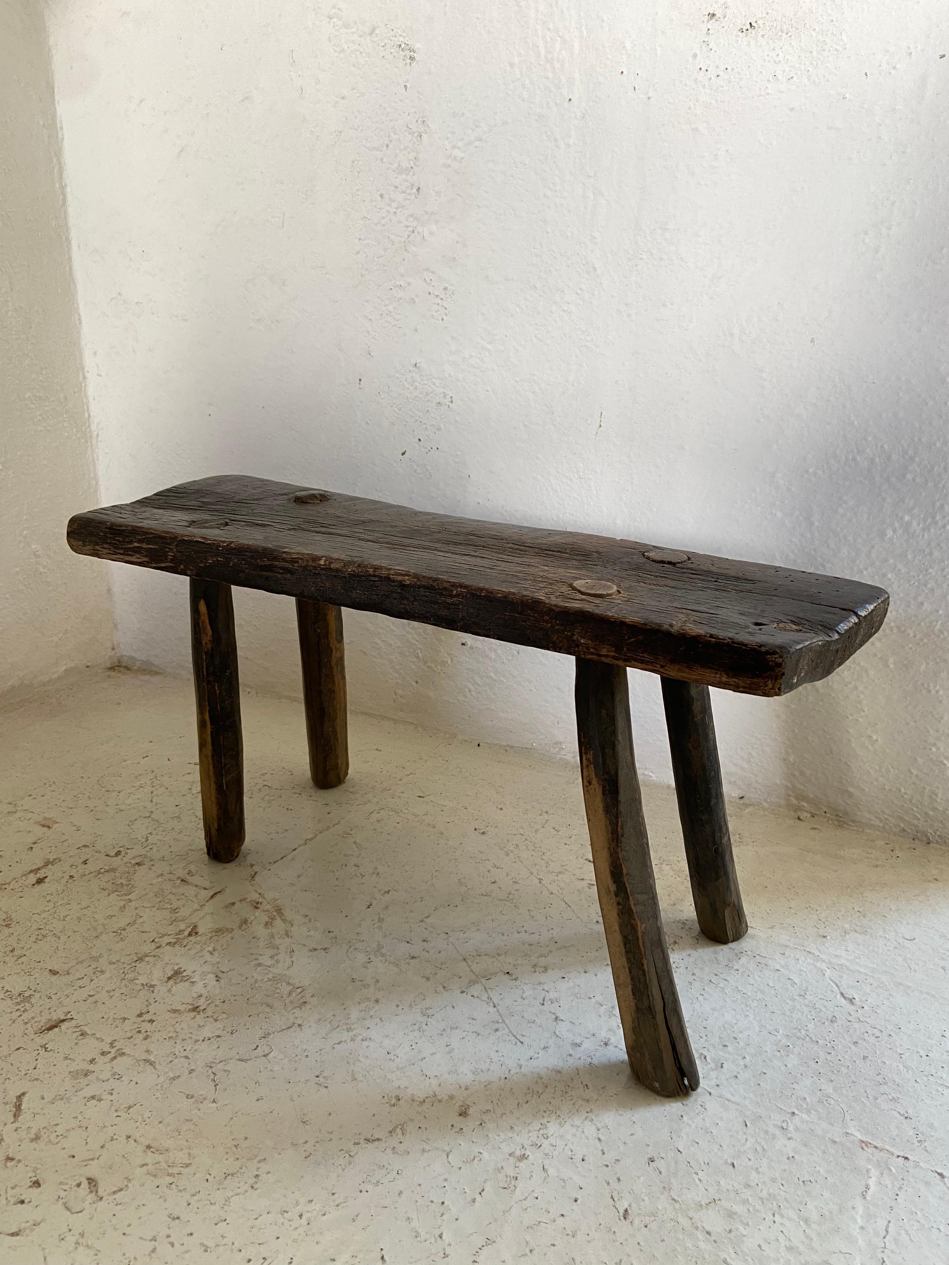 Other Primitive Hardwood Stool by Artefakto For Sale