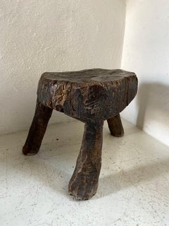 Primitive Hardwood Stool from Mexico