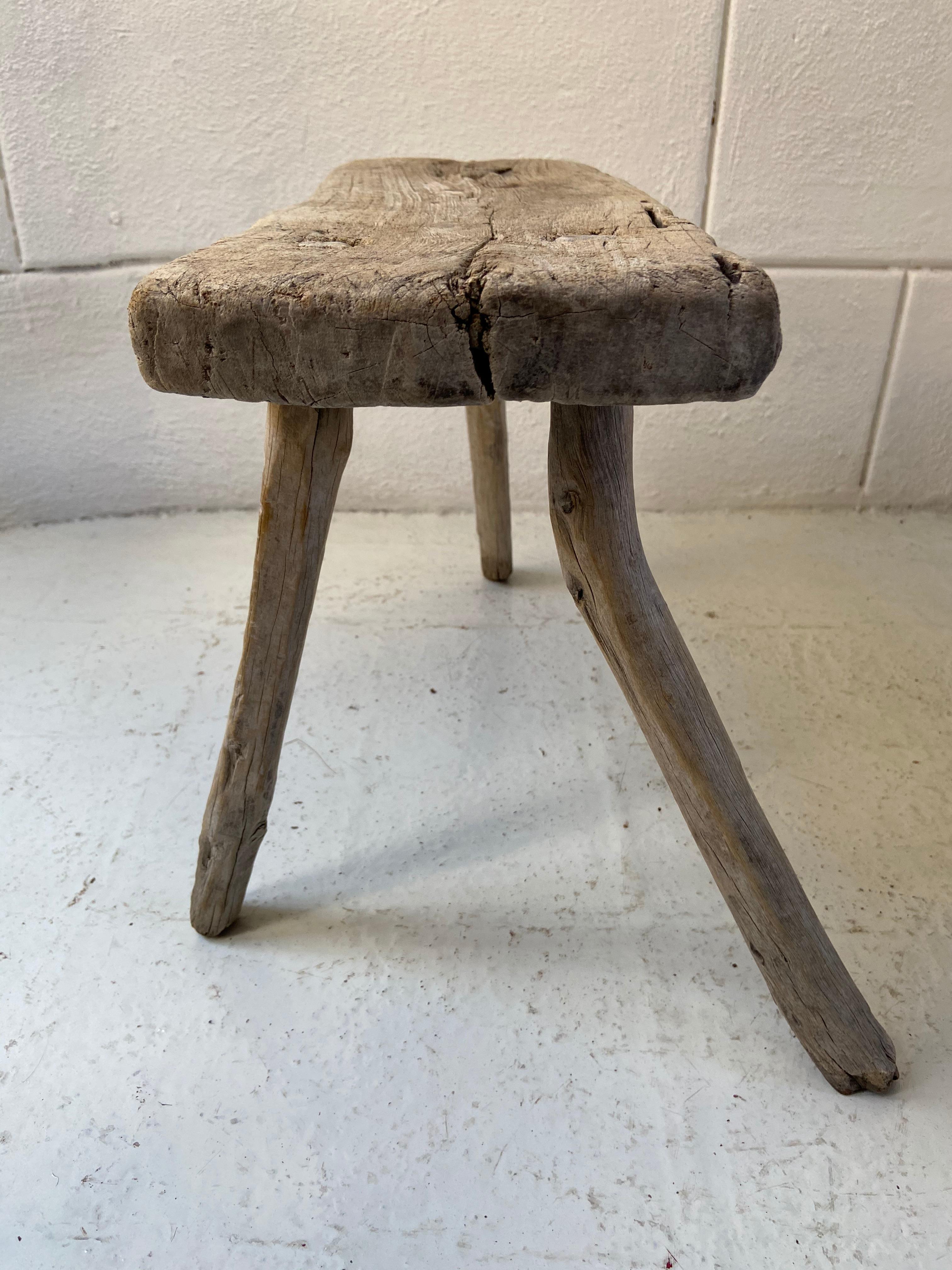 Primitive Hardwood Stool from Mexico 1