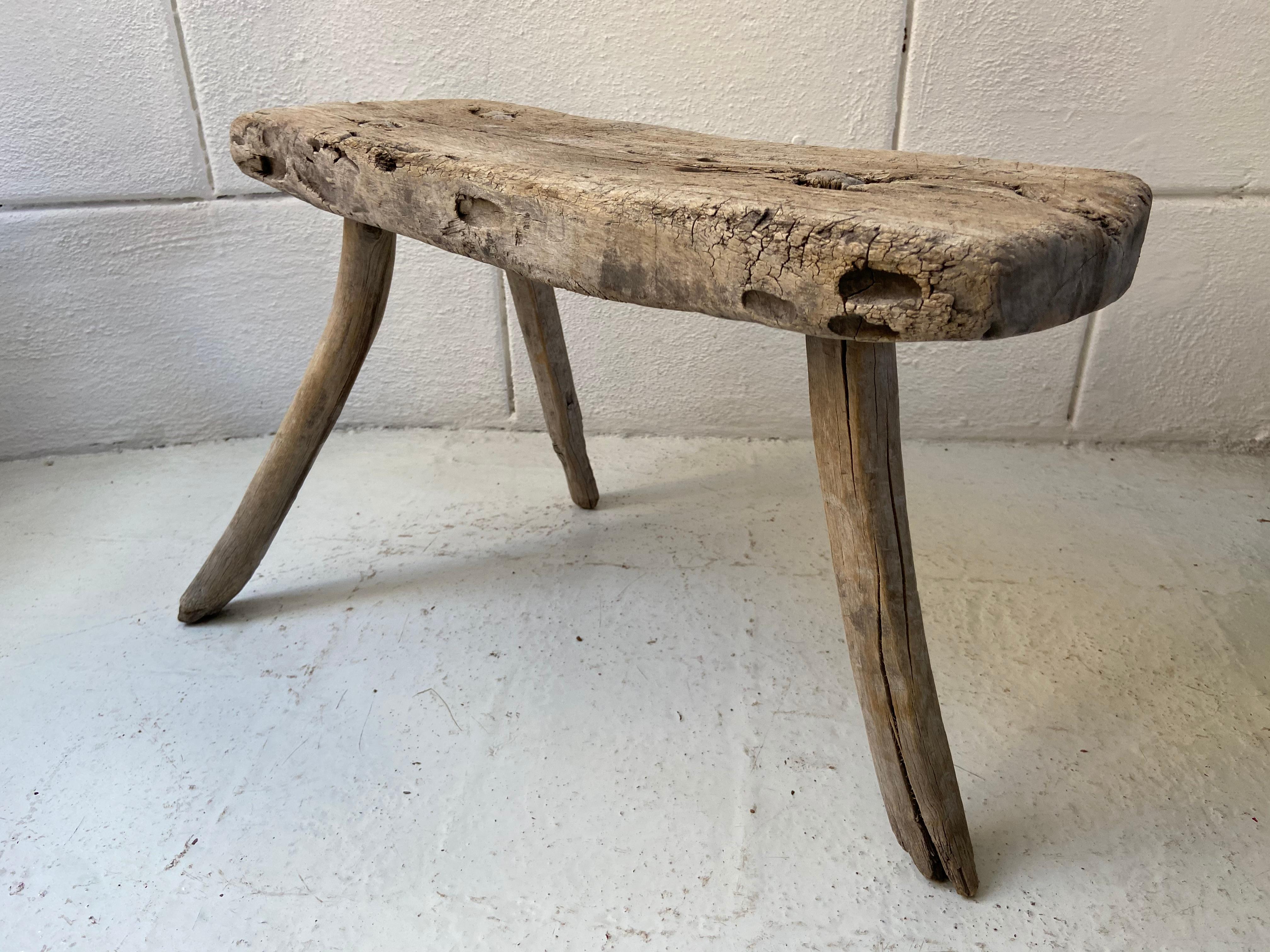 Primitive Hardwood Stool from Mexico 3