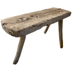 Primitive Hardwood Stool from Mexico