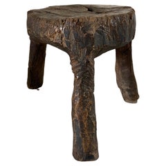 Primitive Hardwood Stool from Mexico