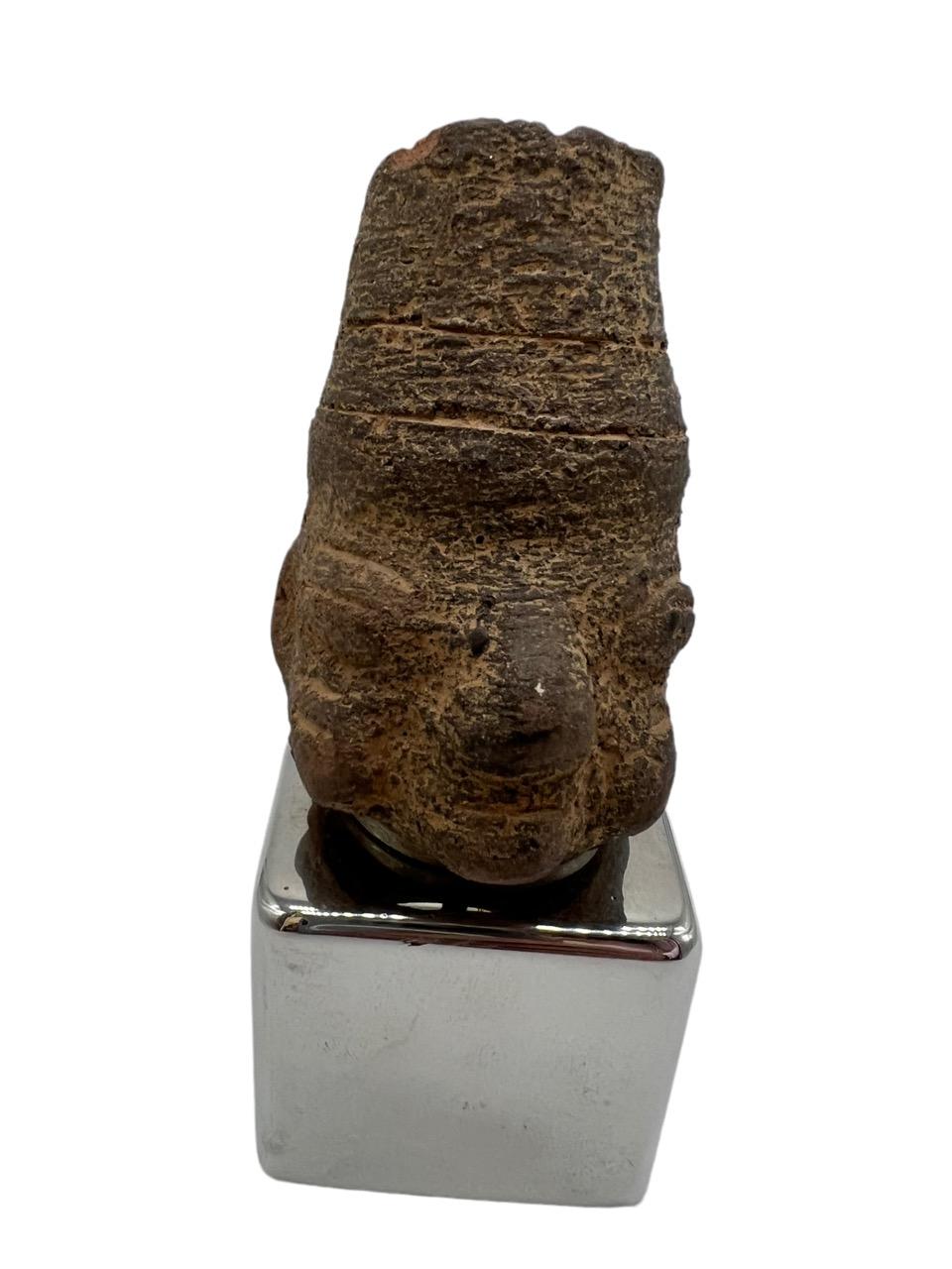 18th Century and Earlier Primitive Head Figure From the Pre-Columbian Period Made of Stone