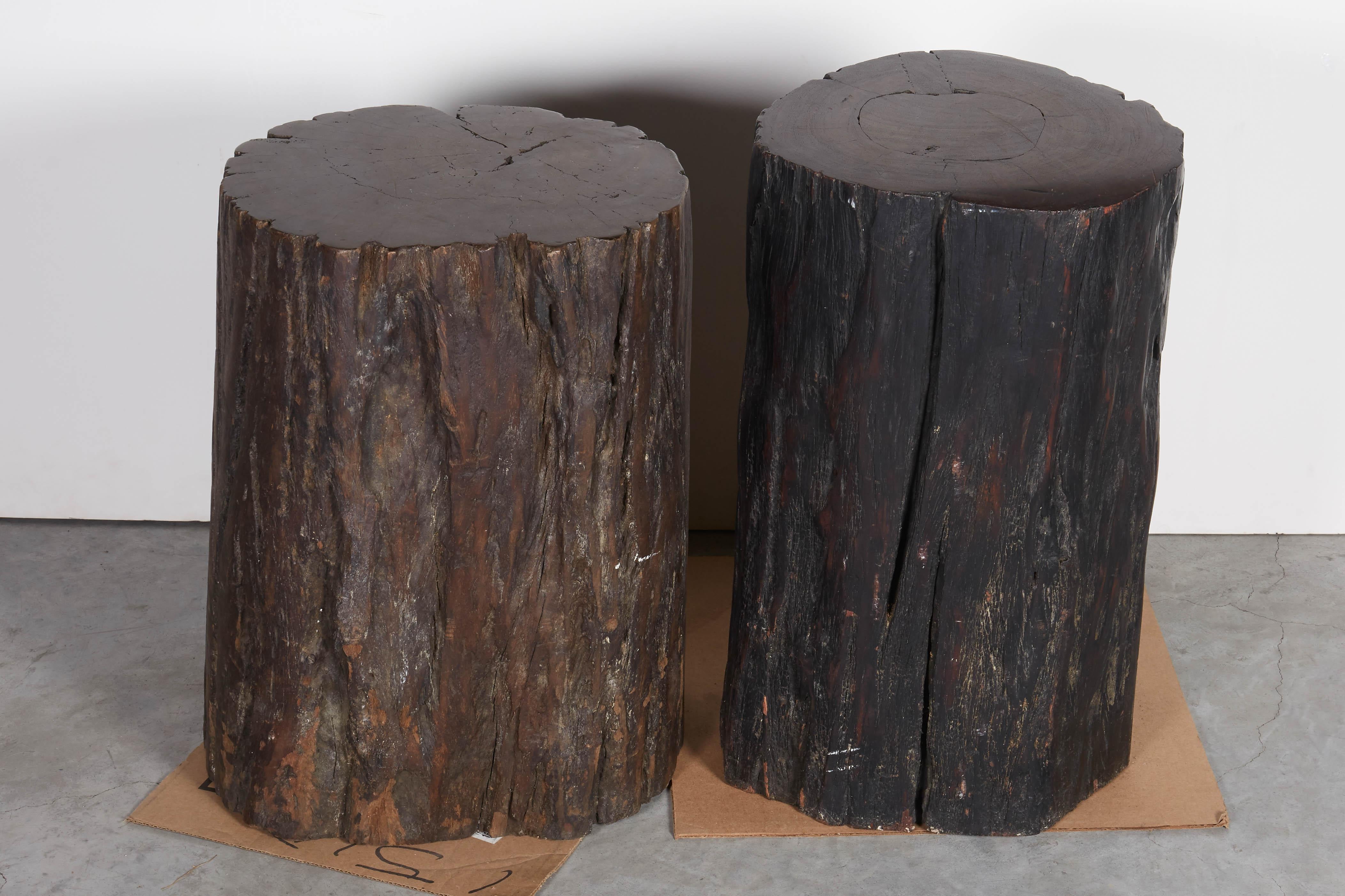 Primitive, Heavy Tree Stump Stools, Side Tables In Good Condition In New York, NY