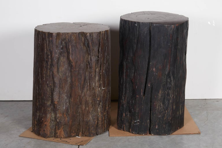 Primitive, Heavy Tree Stump Stools, Side Tables at 1stDibs stump