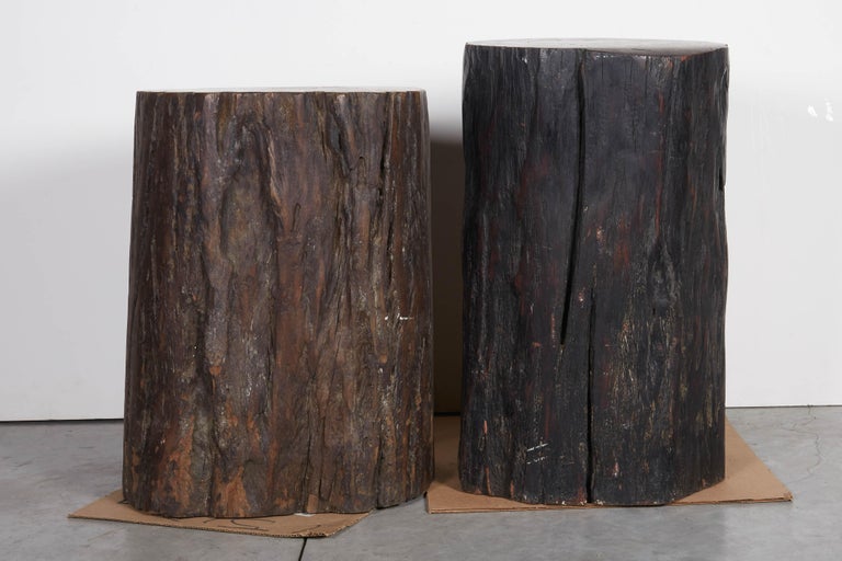 Primitive, Heavy Tree Stump Stools, Side Tables at 1stDibs stump