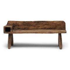 Rustic Hewn Pillow Bench
