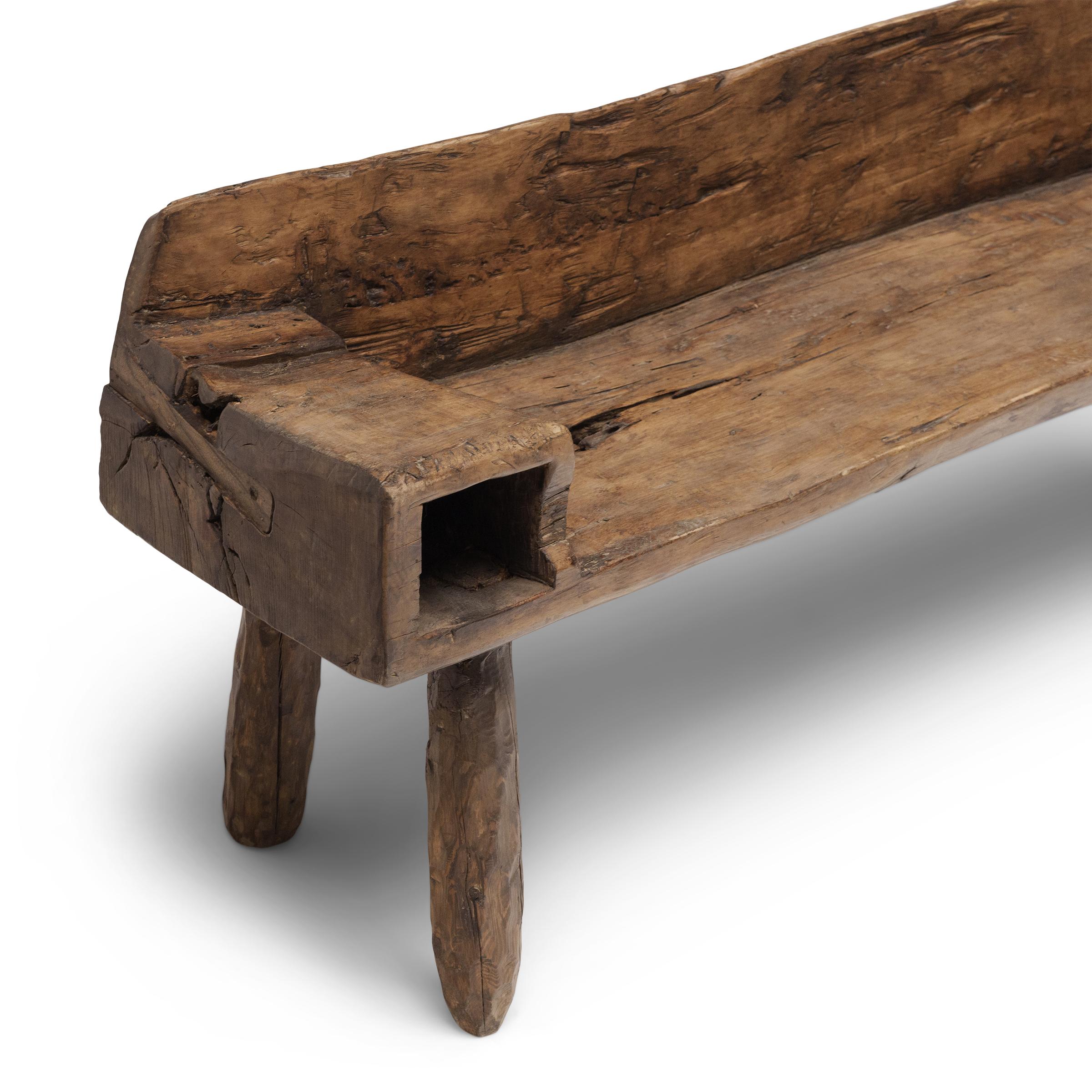 Organic Modern Rustic Hewn Pillow Bench