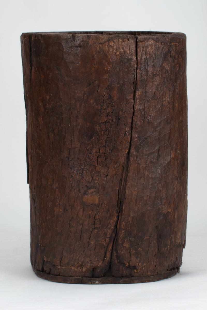 19th Century Primitive Hollowed Oak Tree Trunk Vessel, Belgium ca. 1900 For Sale