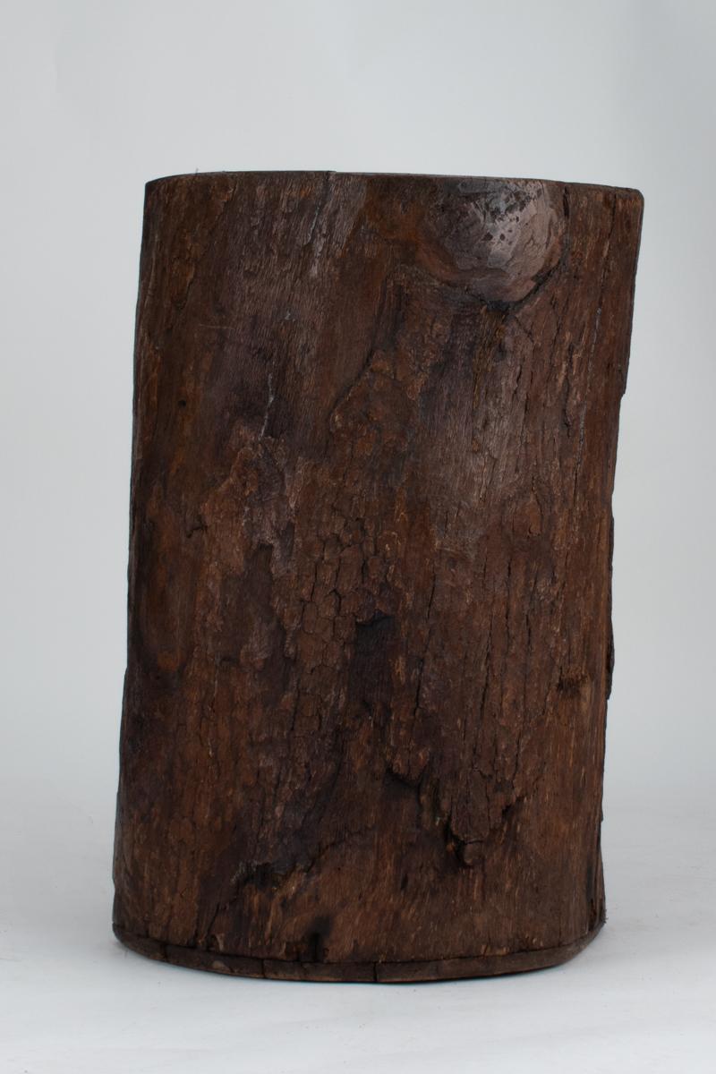 Wood Primitive Hollowed Oak Tree Trunk Vessel, Belgium ca. 1900 For Sale