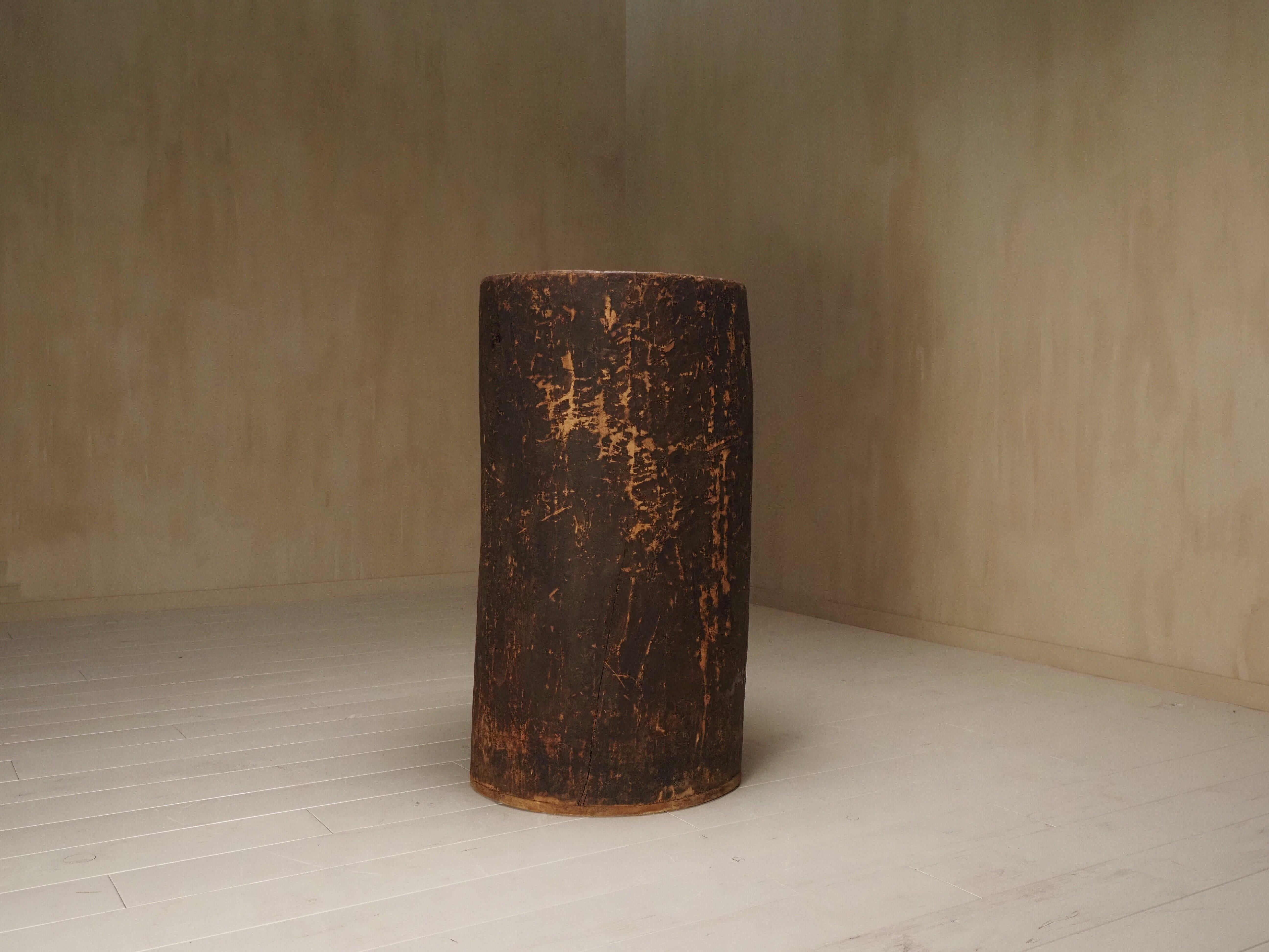 Européen Jardinière primitive en tronc d'arbre creusé en vente