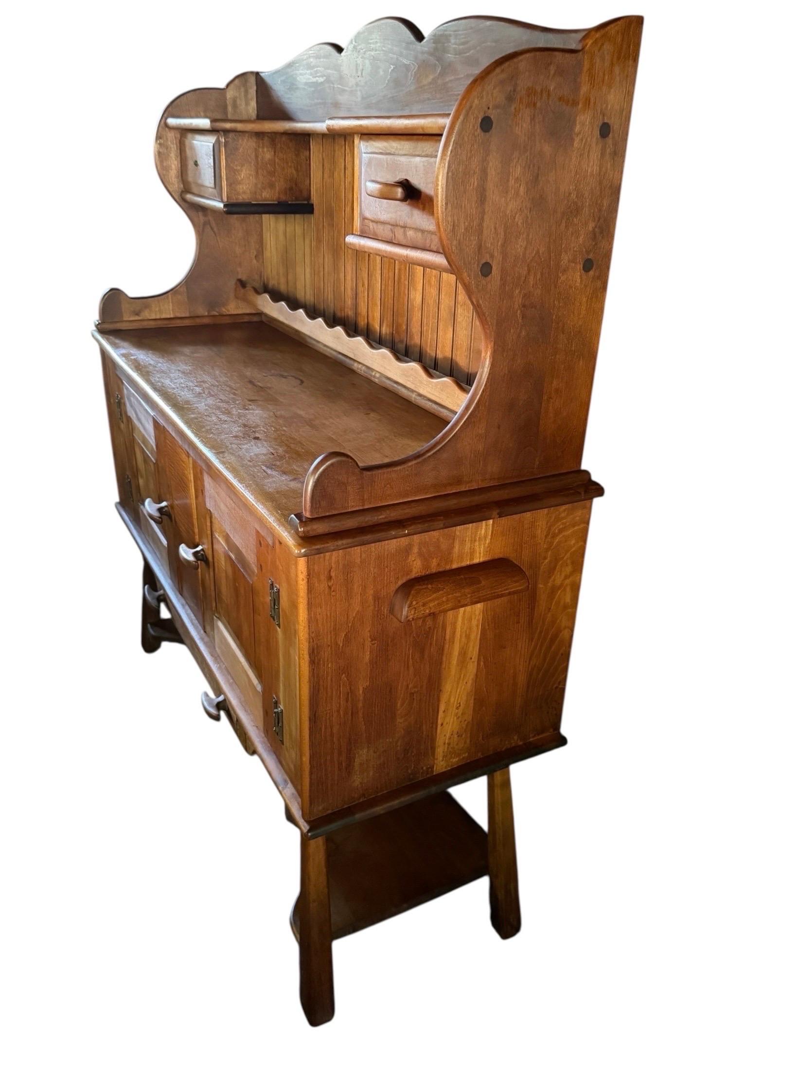 Primitive Hutch Baker's Cabinet en vente 6