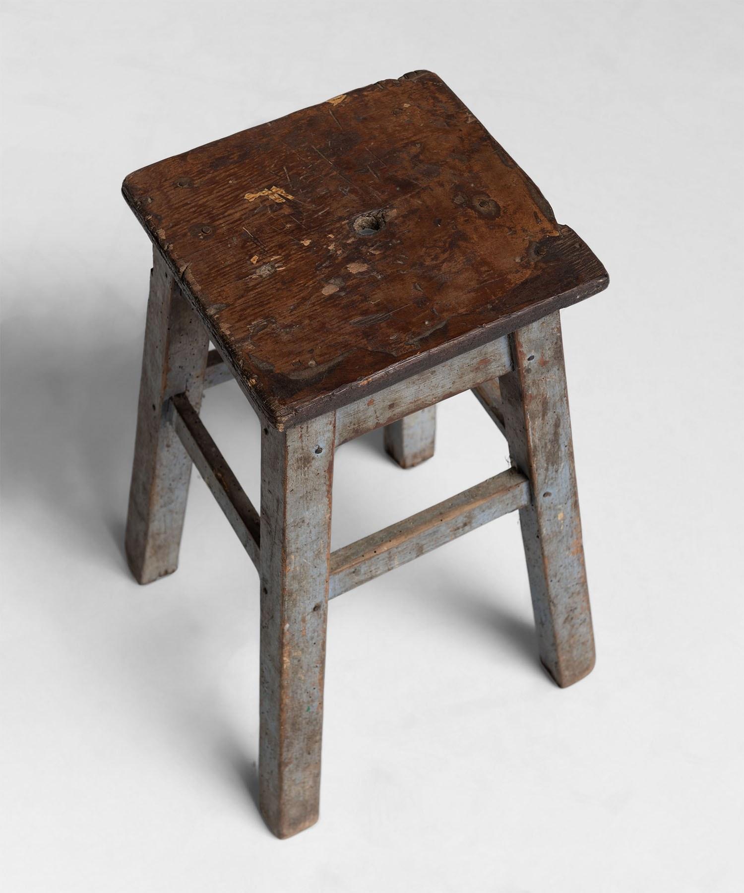 French Primitive Industrial Stools