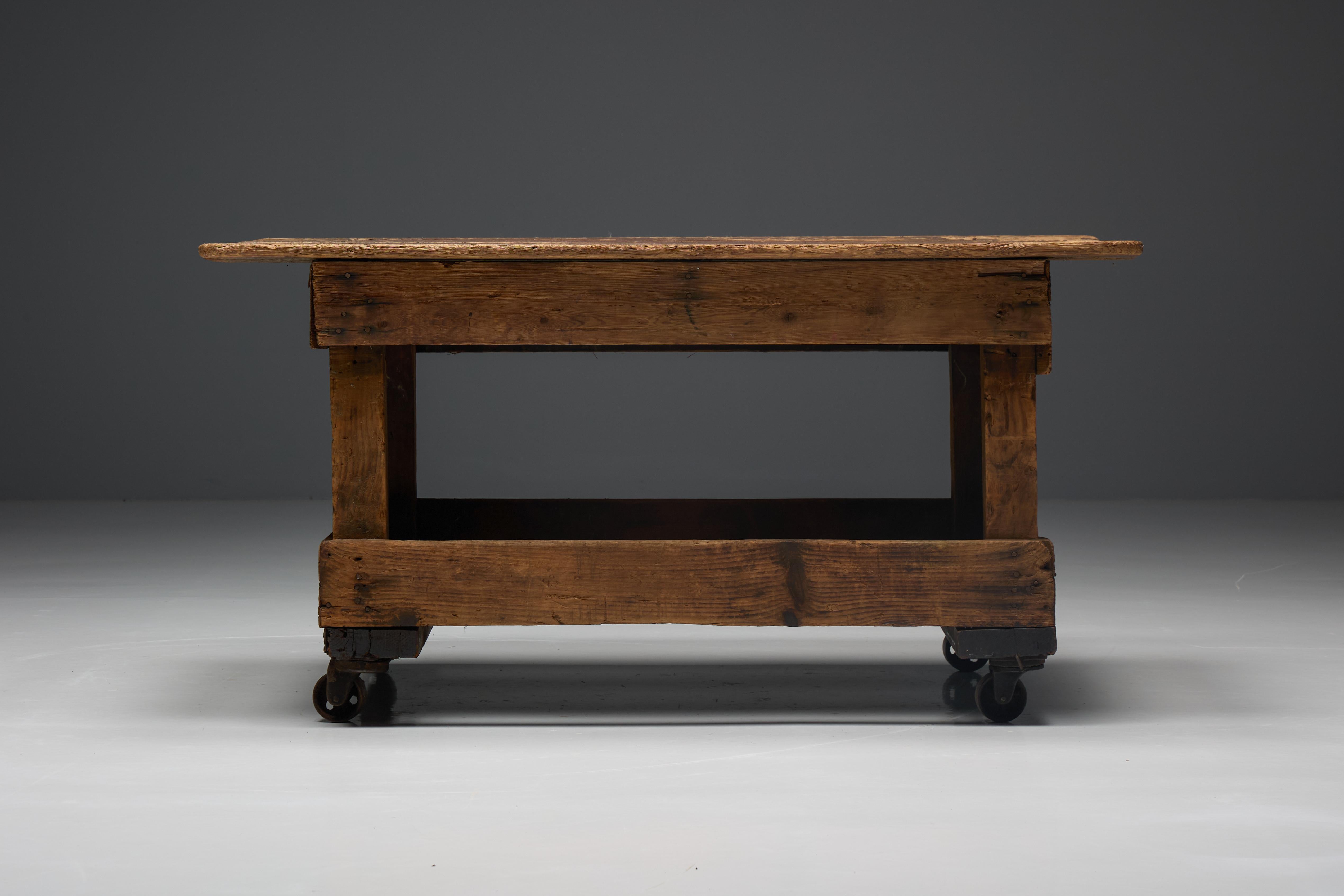 Primitiver Industrietisch, Frankreich, 19. Jahrhundert im Zustand „Hervorragend“ im Angebot in Antwerp, BE