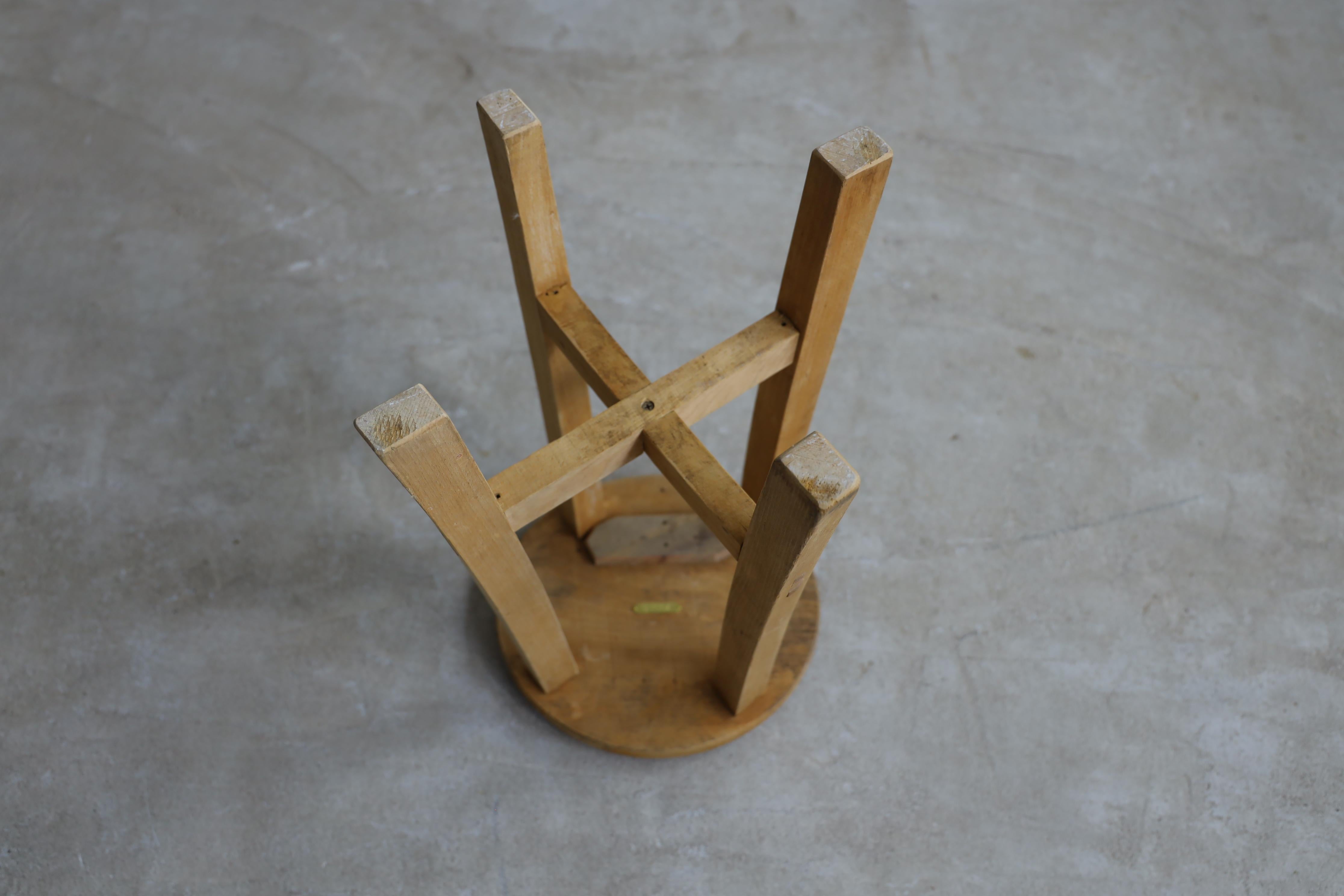 Primitive Japanese Wooden Stools, Wabi-Sabi Stool 4