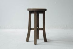 Primitive Japanese Wooden Stools, Wabi-Sabi Stool