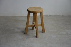 Primitive Japanese Wooden Stools, Wabi-Sabi Stool