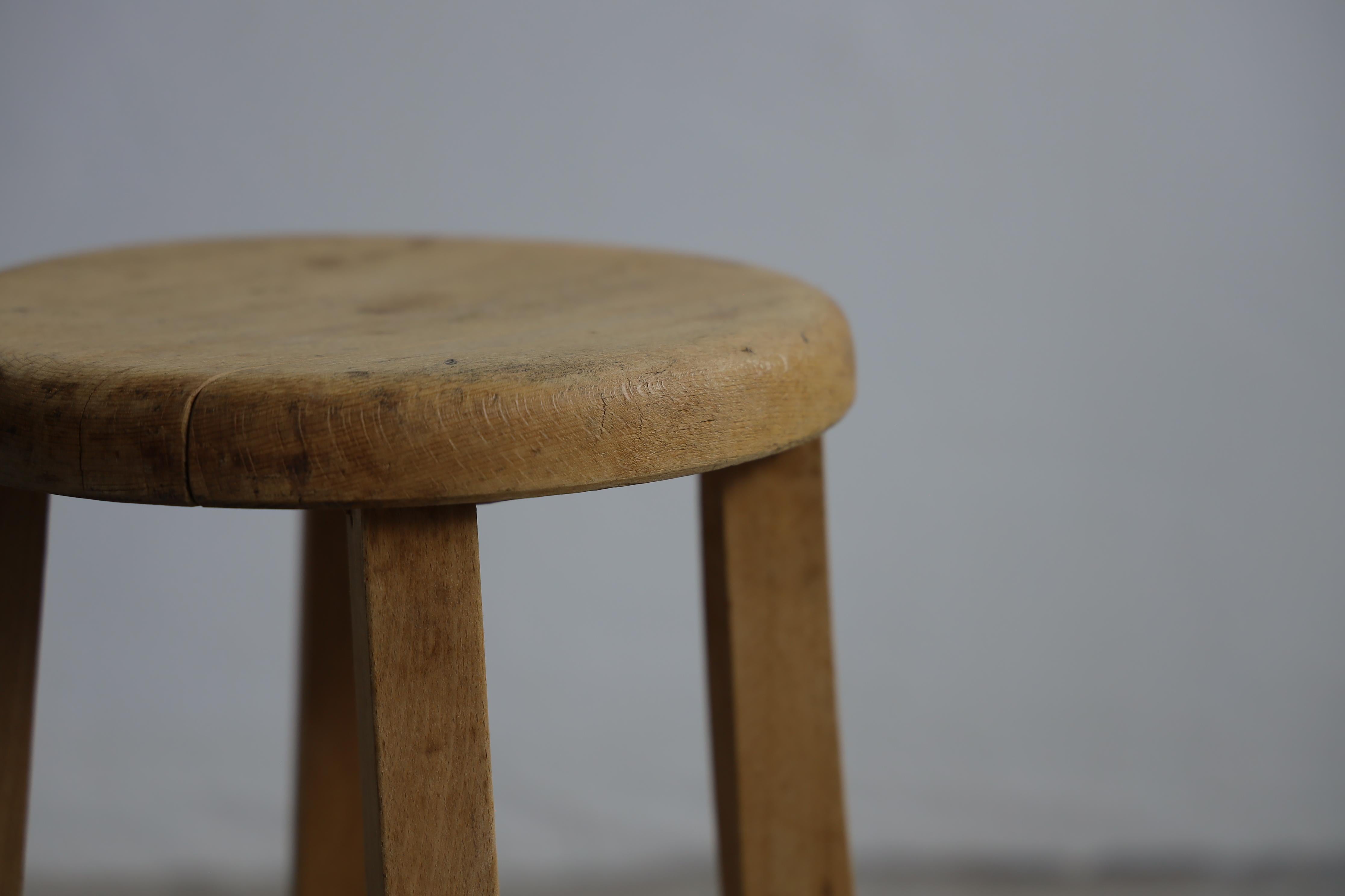 Primitive Japanese Wooden Stools, Wabi-Sabi Stool In Good Condition In Katori-Shi, 12
