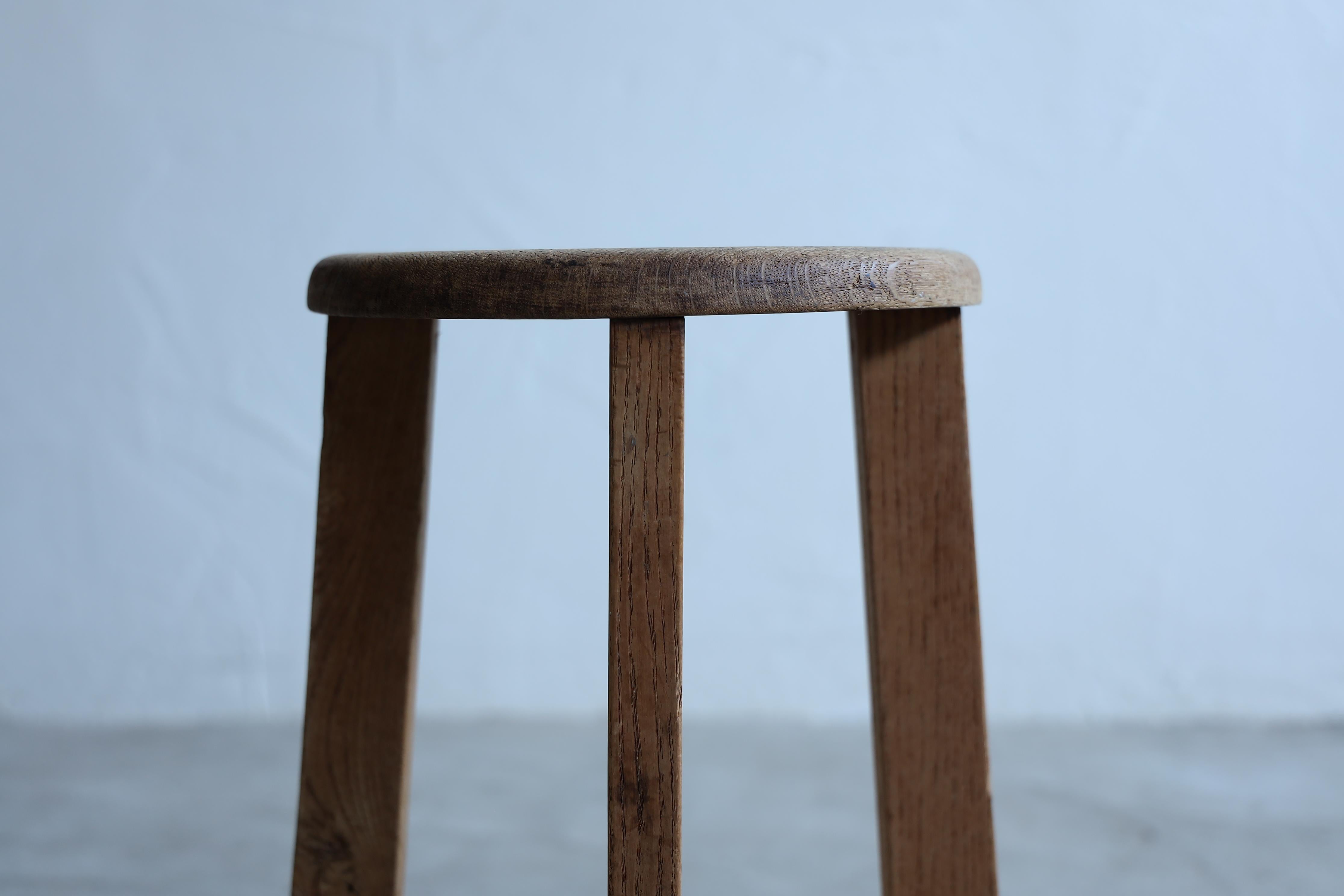 Primitive Japanese Wooden Stools, Wabi-Sabi Stool In Good Condition In Katori-Shi, 12