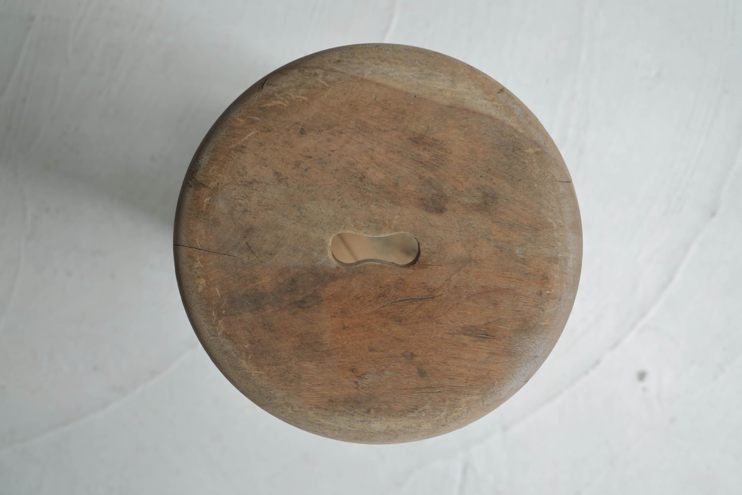 Primitive Japanese Wooden Stools, Wabi-Sabi Stool 1