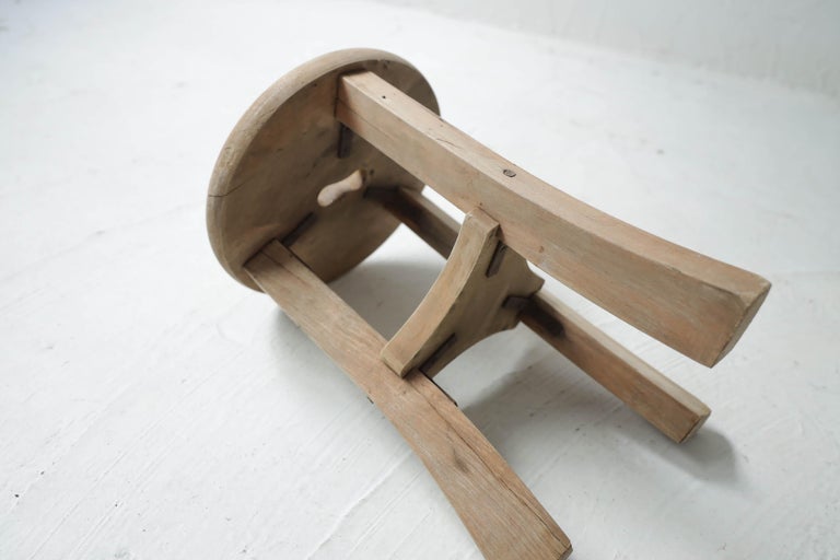 Primitive Japanese Wooden Stools, Wabi-Sabi Stool 3