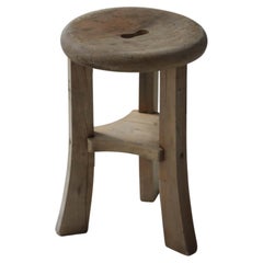 Primitive Japanese Wooden Stools, Wabi-Sabi Stool