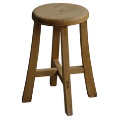 Primitive Japanese Wooden Stools, Wabi-Sabi Stool