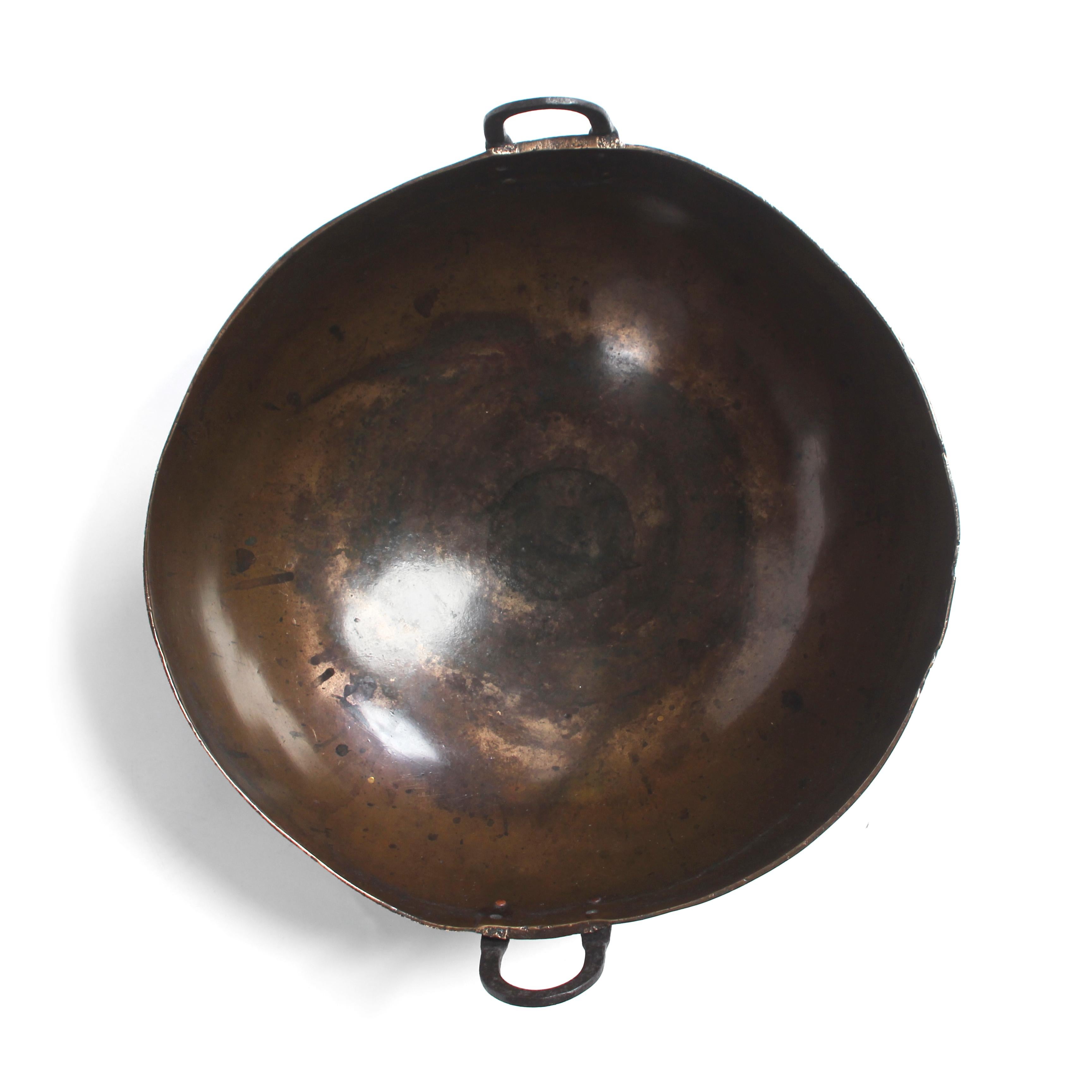 Primitive Large Bronze Bowl In Good Condition In Sagaponack, NY