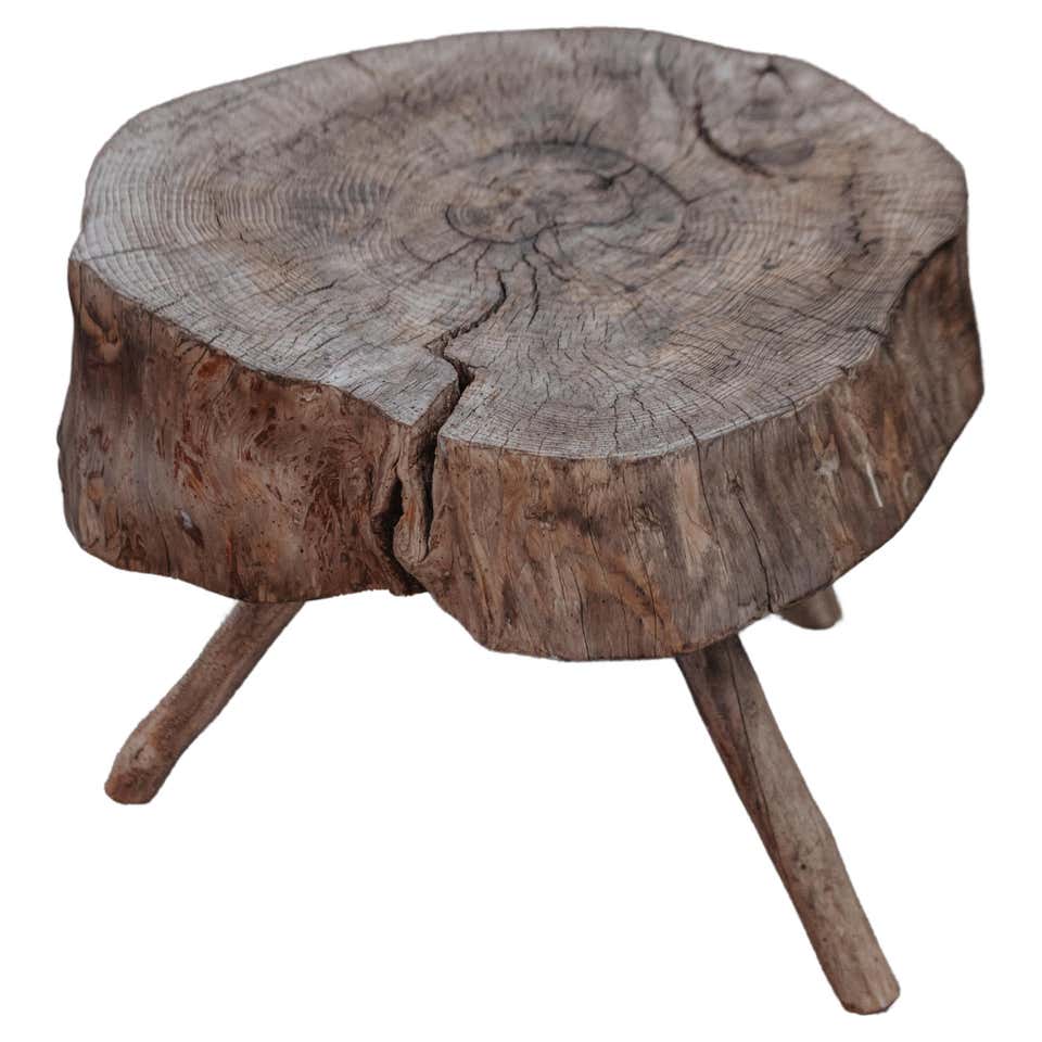 Primitive Pair Of Stump Side Tables From France, Circa 1950 For Sale at ...