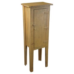 Primitive Low Profile Country Pine Linen Storage Jelly Cabinet Cupboard 46"