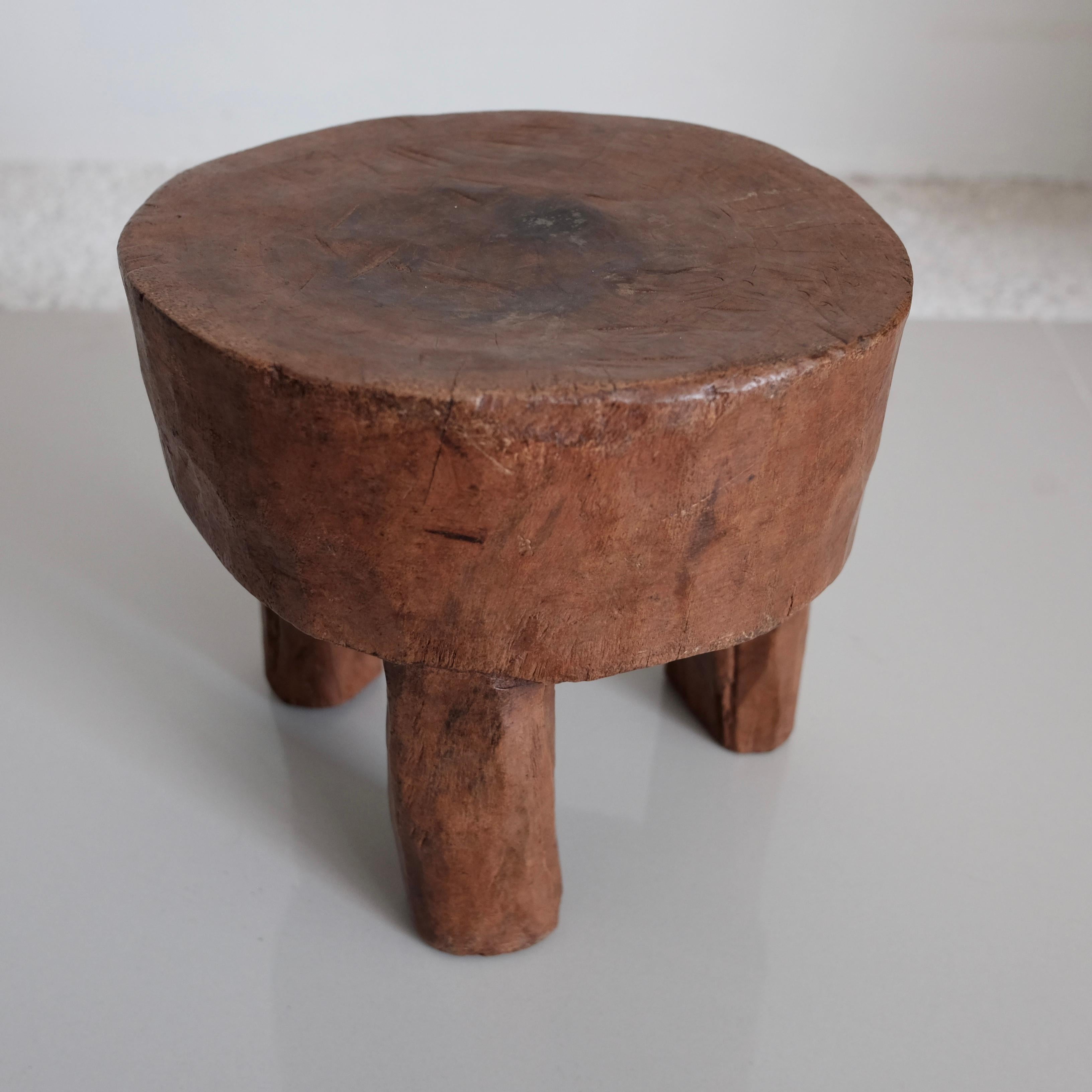 Hardwood, Primitive low stool hand carved by the Senufo, Cote d'Ivoire, Africa.