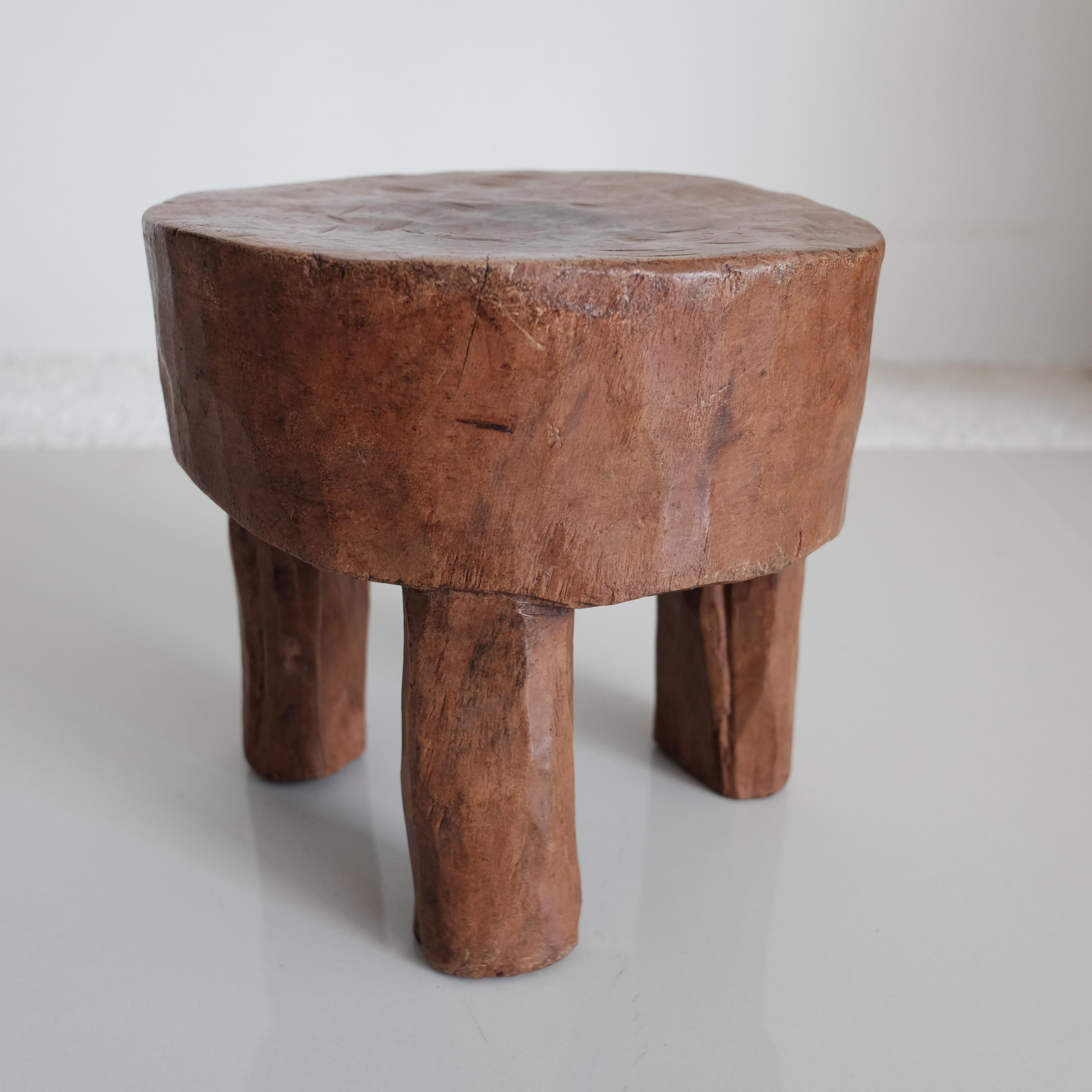 Hand-Carved Primitive Low Stool from the Senufo tribe of Ivory Coast