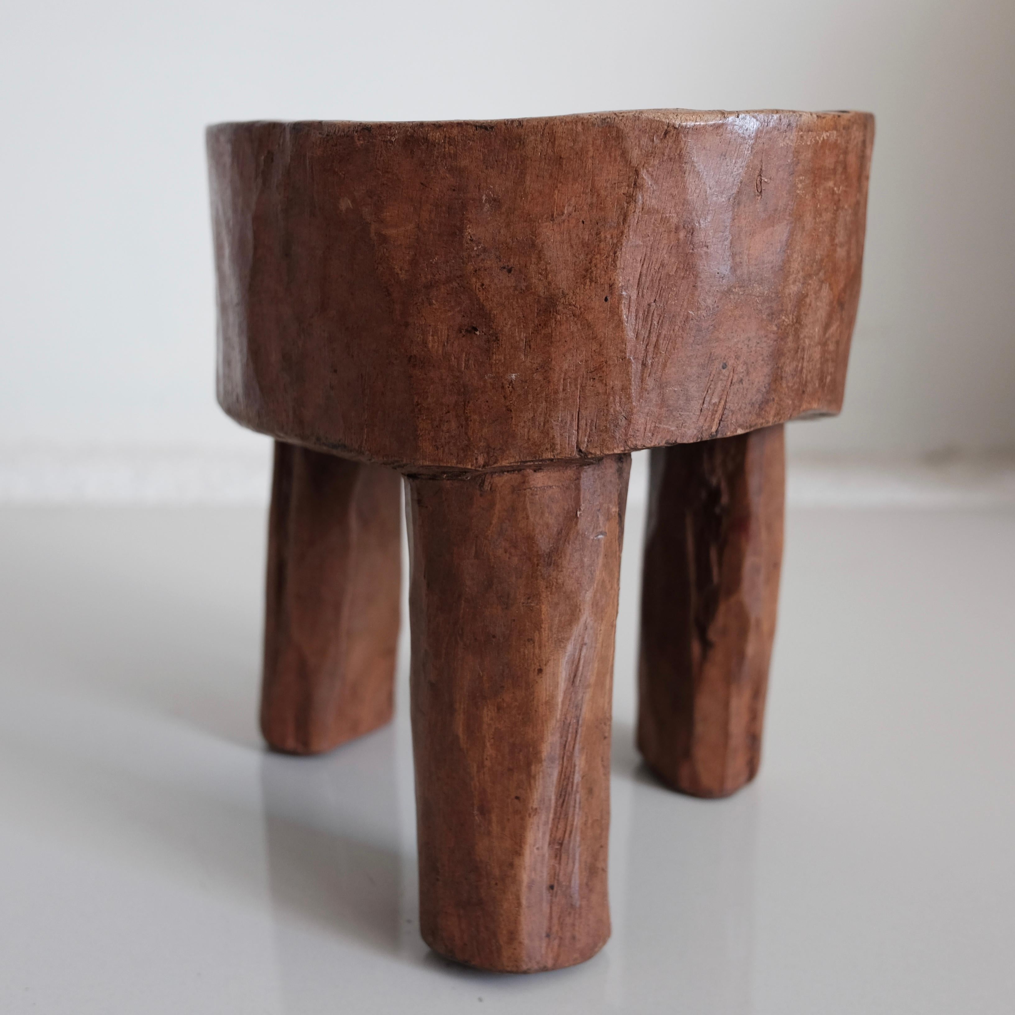 Hardwood Primitive Low Stool from the Senufo tribe of Ivory Coast