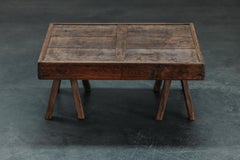 Primitive Low Walnut Coffee Table From France, Circa 1900