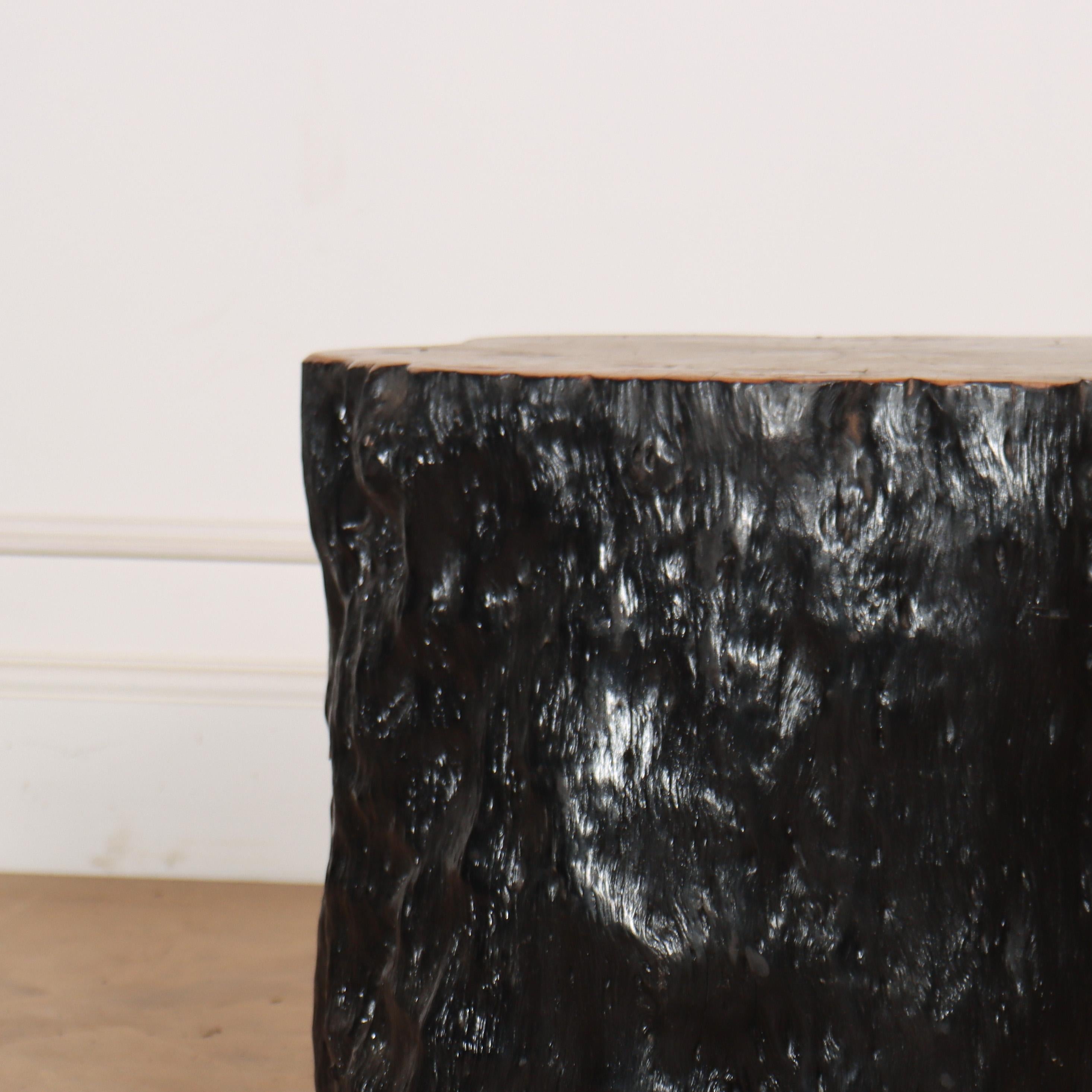 Primitive lychee side table. Hand carved and finished using a Japanese technique called Shou-Sugi Ban.

Reference: 8152

Dimensions
19 inches (48 cms) Wide
16 inches (41 cms) Deep
18 inches (46 cms) High