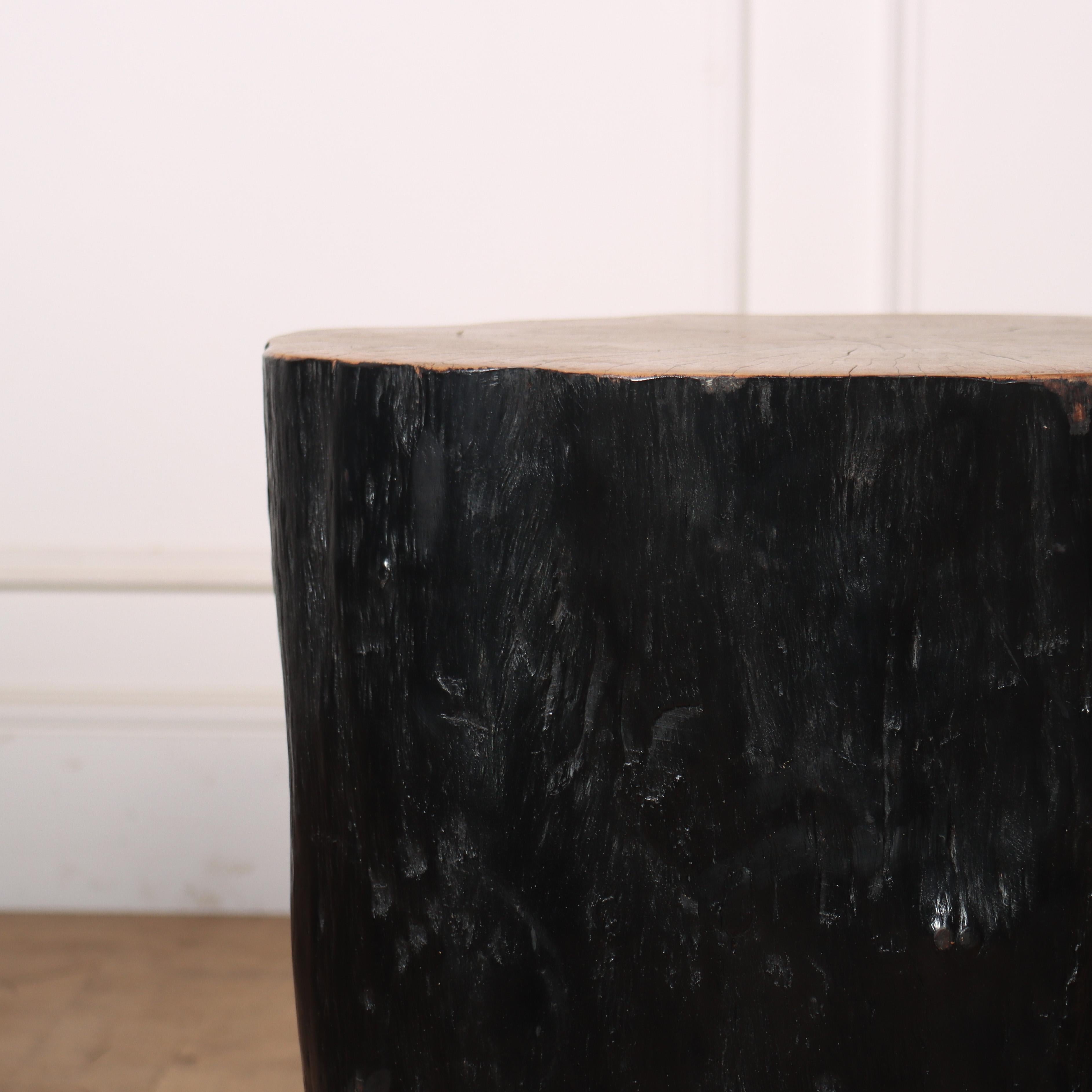 Primitive lychee side table. Hand carved and finished using a Japanese technique called Shou-Sugi Ban.

Reference: 8155

Dimensions
16 inches (41 cms) Wide
13.5 inches (34 cms) Deep
19.5 inches (50 cms) High