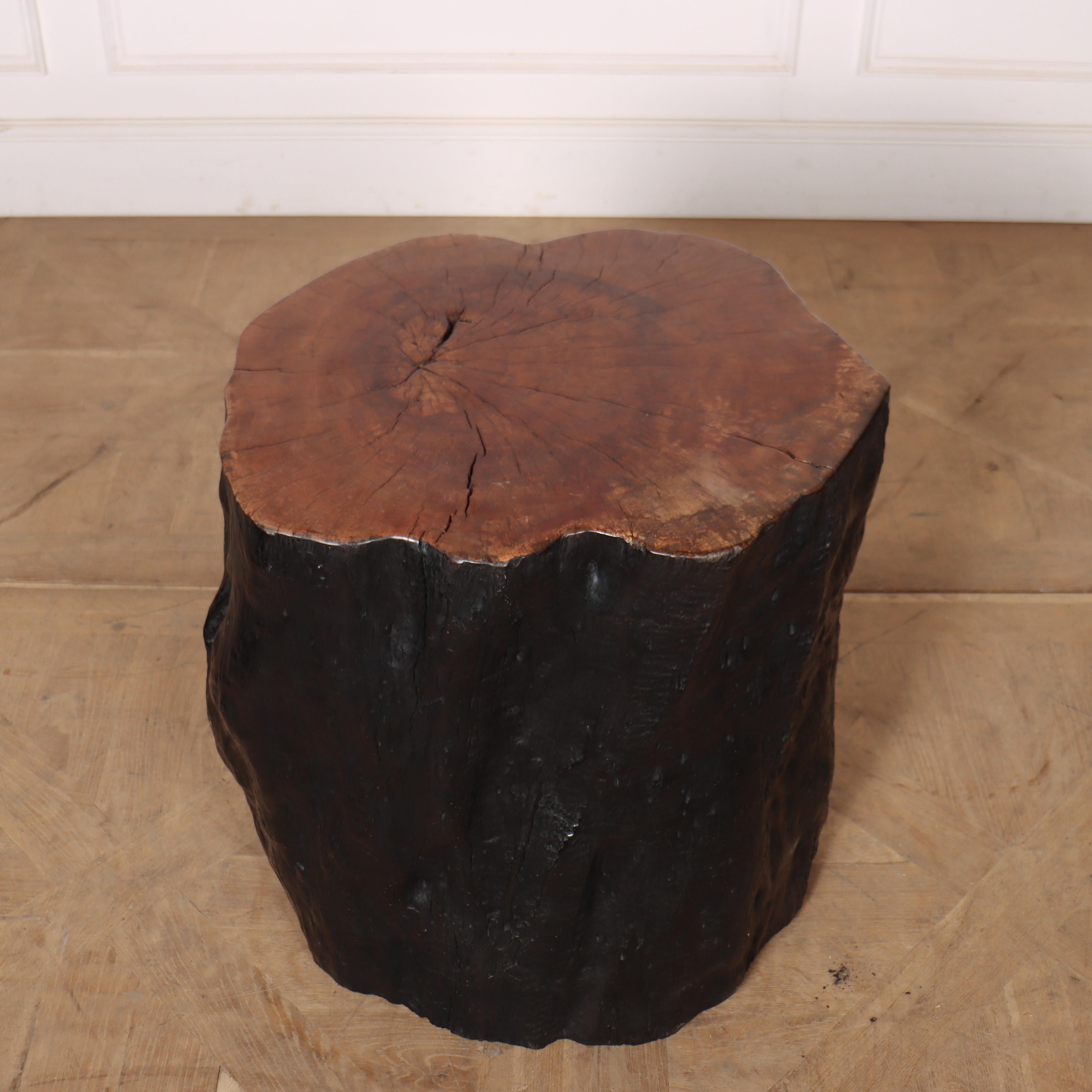 Contemporary Primitive Lychee Side Table For Sale