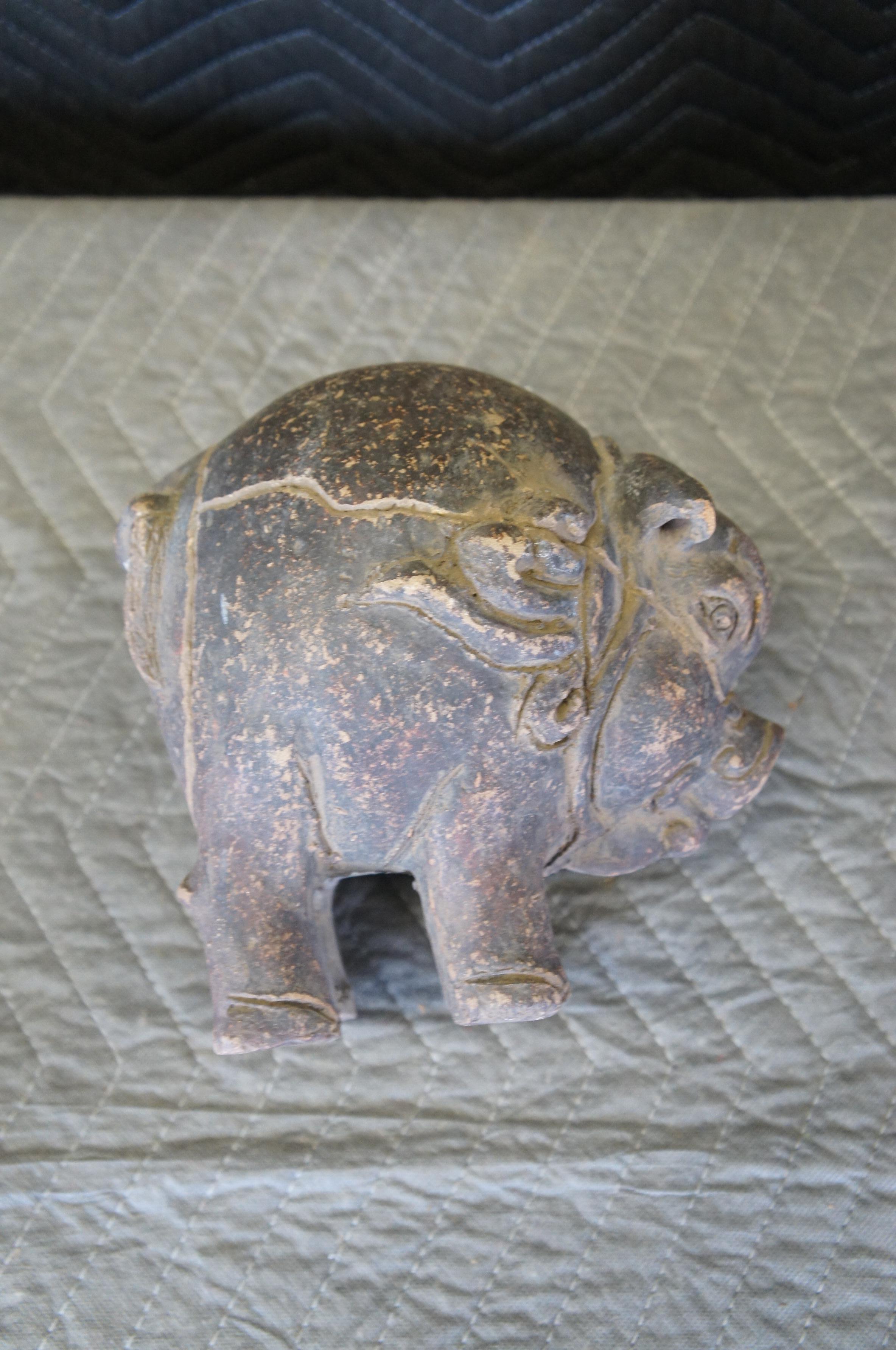 Primitive Majapahit Sculptural Terracotta Piggy Coin Bank Pottery 5