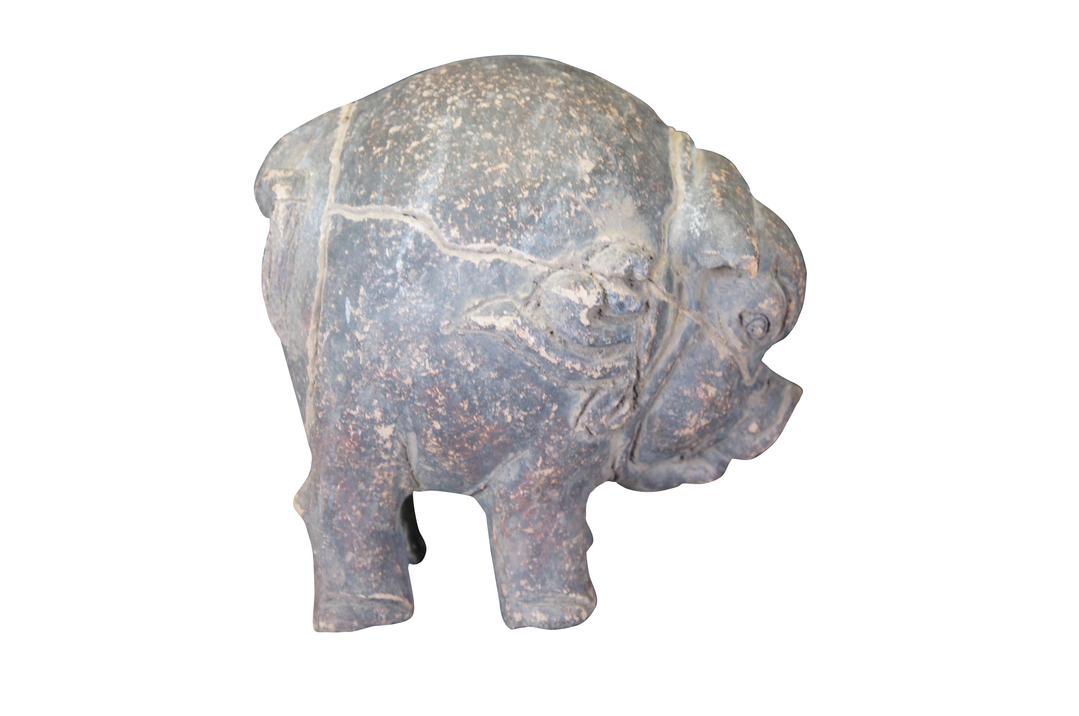 Rustic Primitive Majapahit Sculptural Terracotta Piggy Coin Bank Pottery