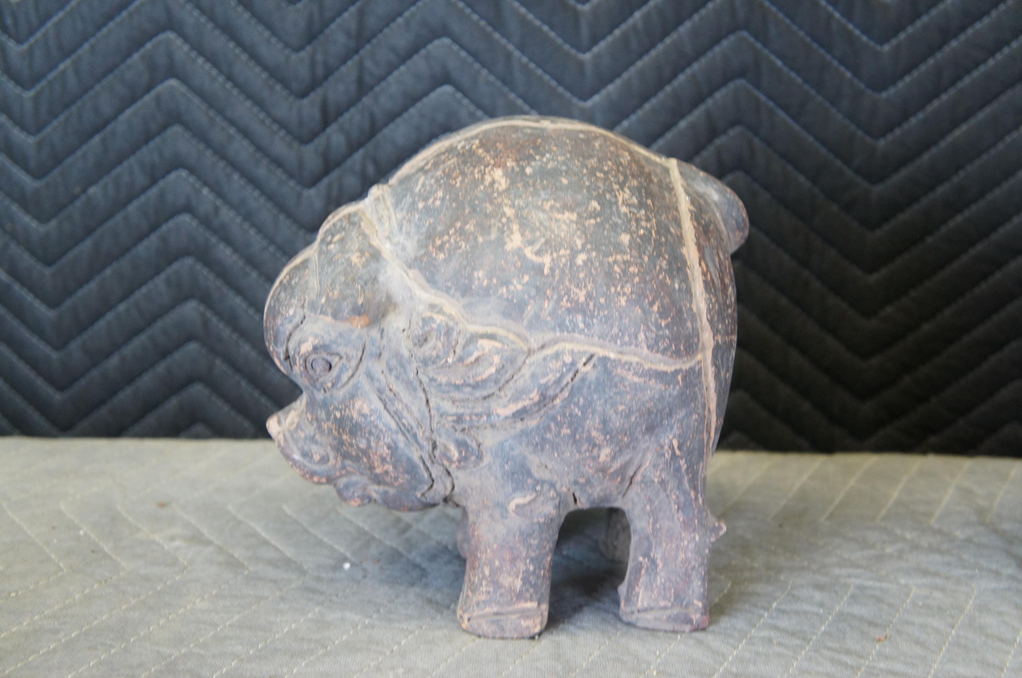 Primitive Majapahit Sculptural Terracotta Piggy Coin Bank Pottery 1