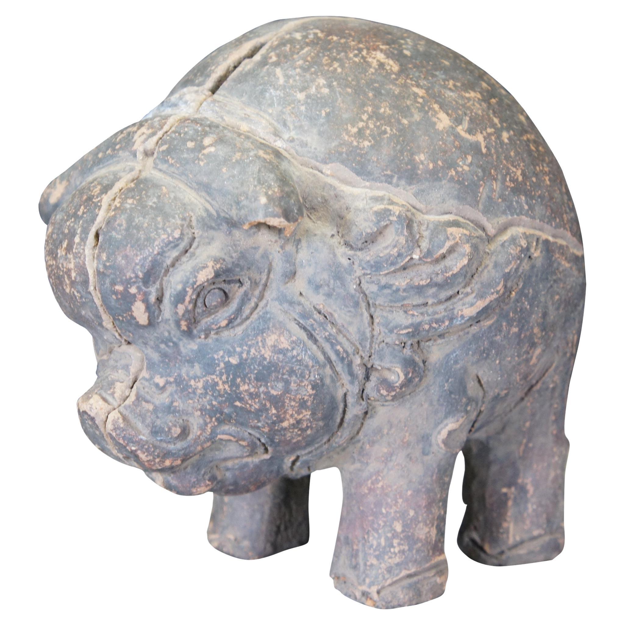 Primitive Majapahit Sculptural Terracotta Piggy Coin Bank Pottery