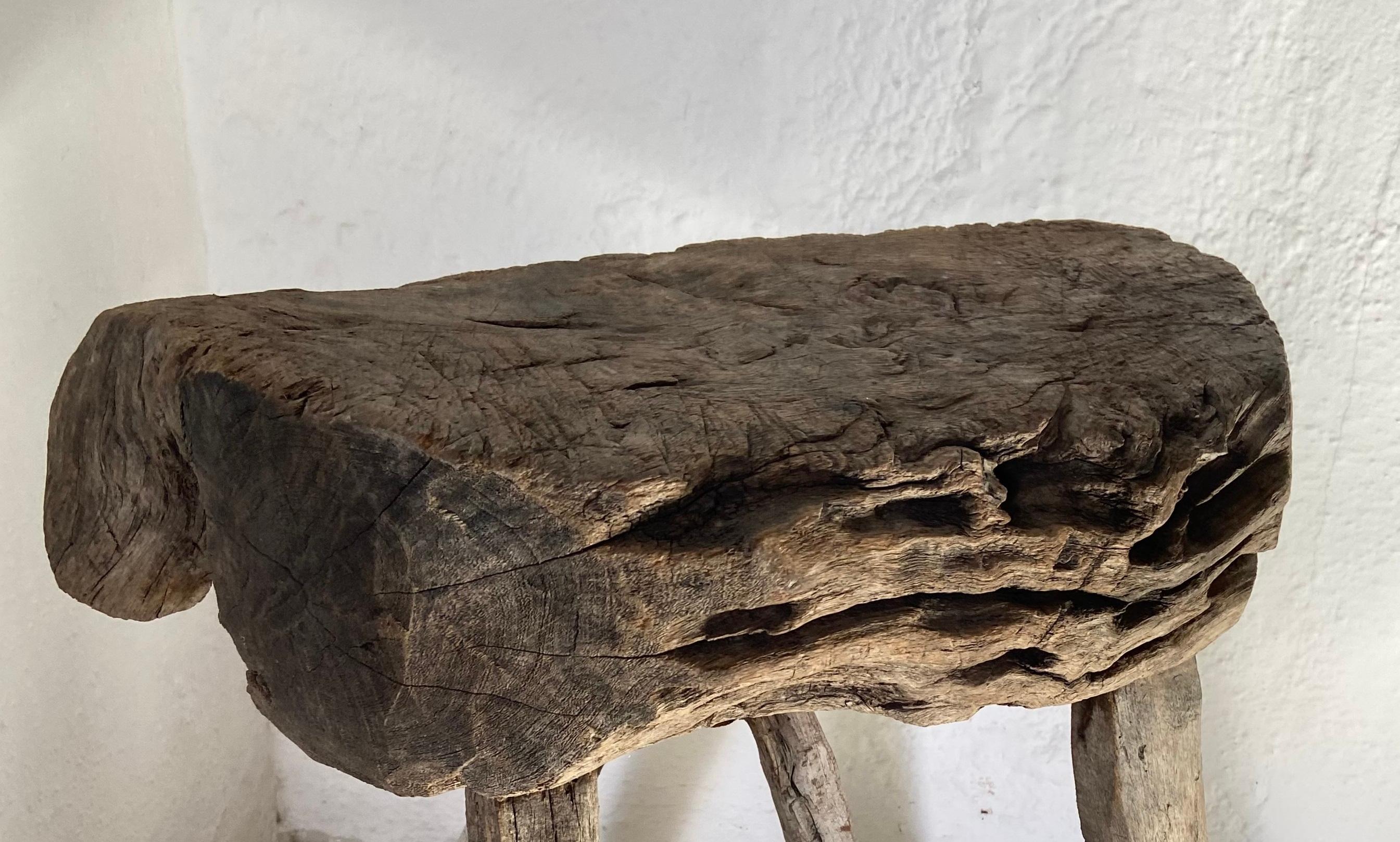 Modern Primitive Mesquite Stool by Artefakto For Sale