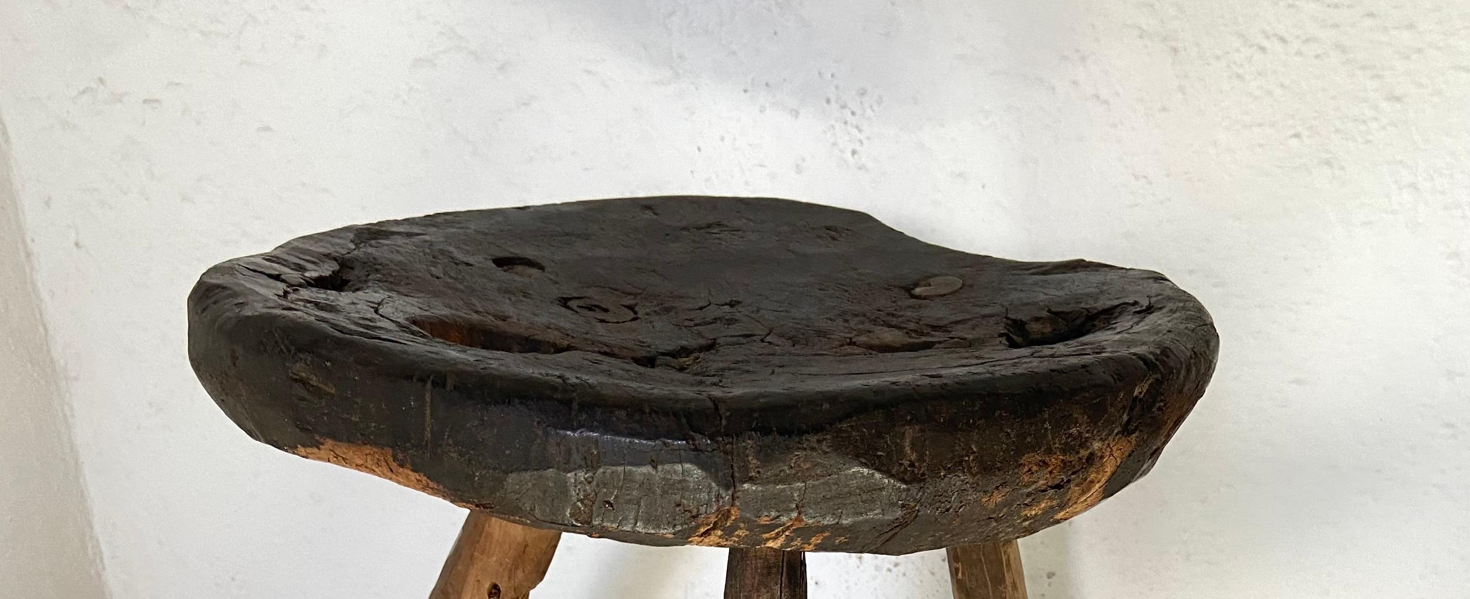 Mexican Primitive Mesquite Stool by Artefakto For Sale